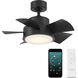 Vox 26 inch Matte Black Downrod Ceiling Fan in 3500K