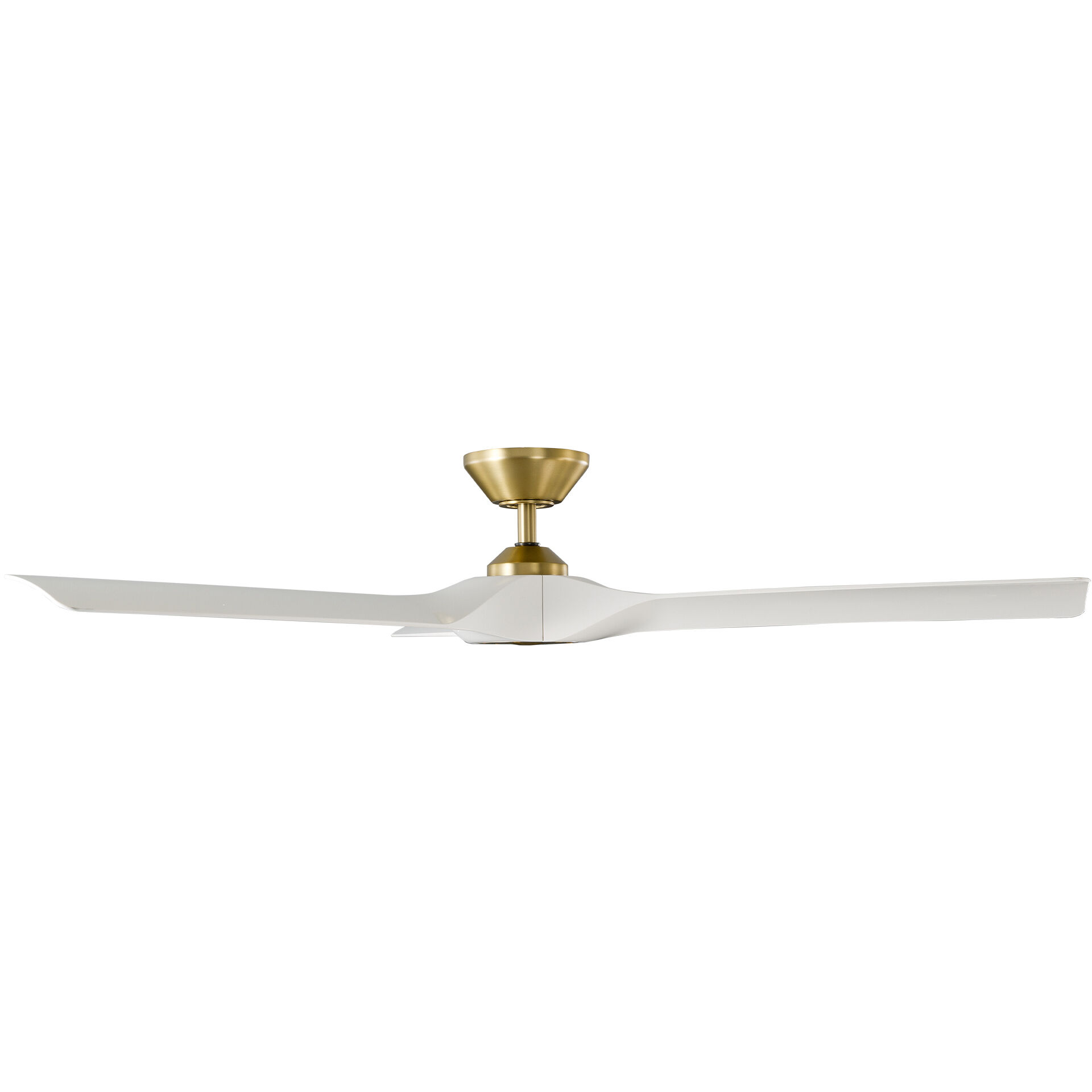 Torque 58 inch Soft Brass and Matte White with Matte White Blades Downrod Ceiling Fan in Soft Brass Matte White