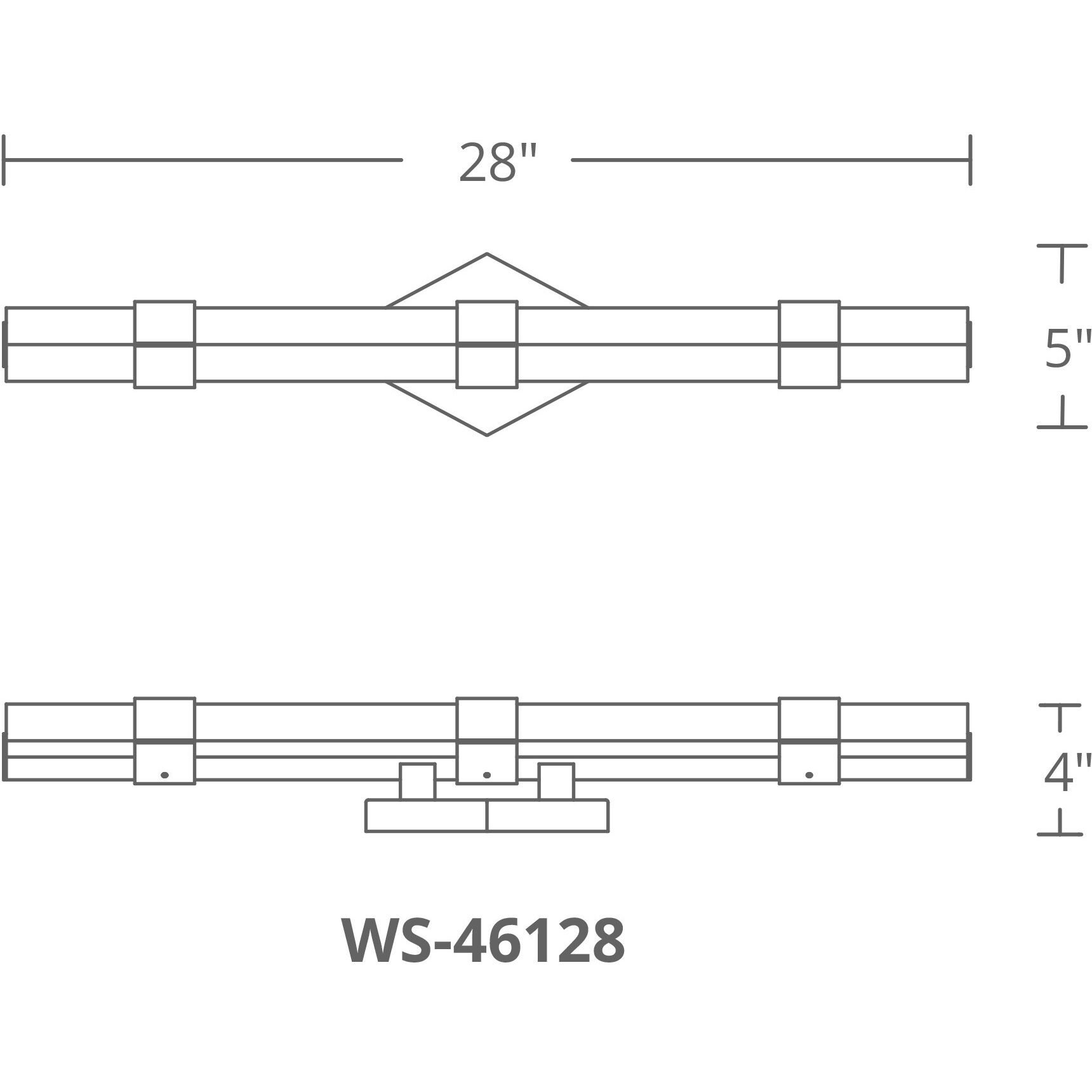 Regal LED 28 inch Brushed Nickel Bath Vanity & Wall Light in 28in.