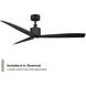 Spinster 60 inch Matte Black Downrod Ceiling Fan