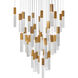 Cinema LED 36 inch Aged Brass Indoor Hanging Lighting Ceiling Light