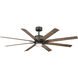 Renegade 52 inch Oil Rubbed Bronze and Barn Wood with Barn Wood Blades Downrod Ceiling Fan in 3000K, Oil Rubbed Bronze Barn Wood, Smart Ceiling Fan