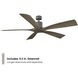 Aviator 70 inch Graphite and Weathered Gray with Weathered Gray Blades Downrod Ceiling Fan in Graphite Weathered Gray, Smart Ceiling Fan