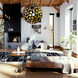 Groovy LED 36 inch Black-Gold Brushed Nickel Pendant Ceiling Light in 48in., Black and Gold
