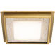 Grandstand LED 14 inch Beige Travertine and Aged Brass Flush Mount Ceiling Light