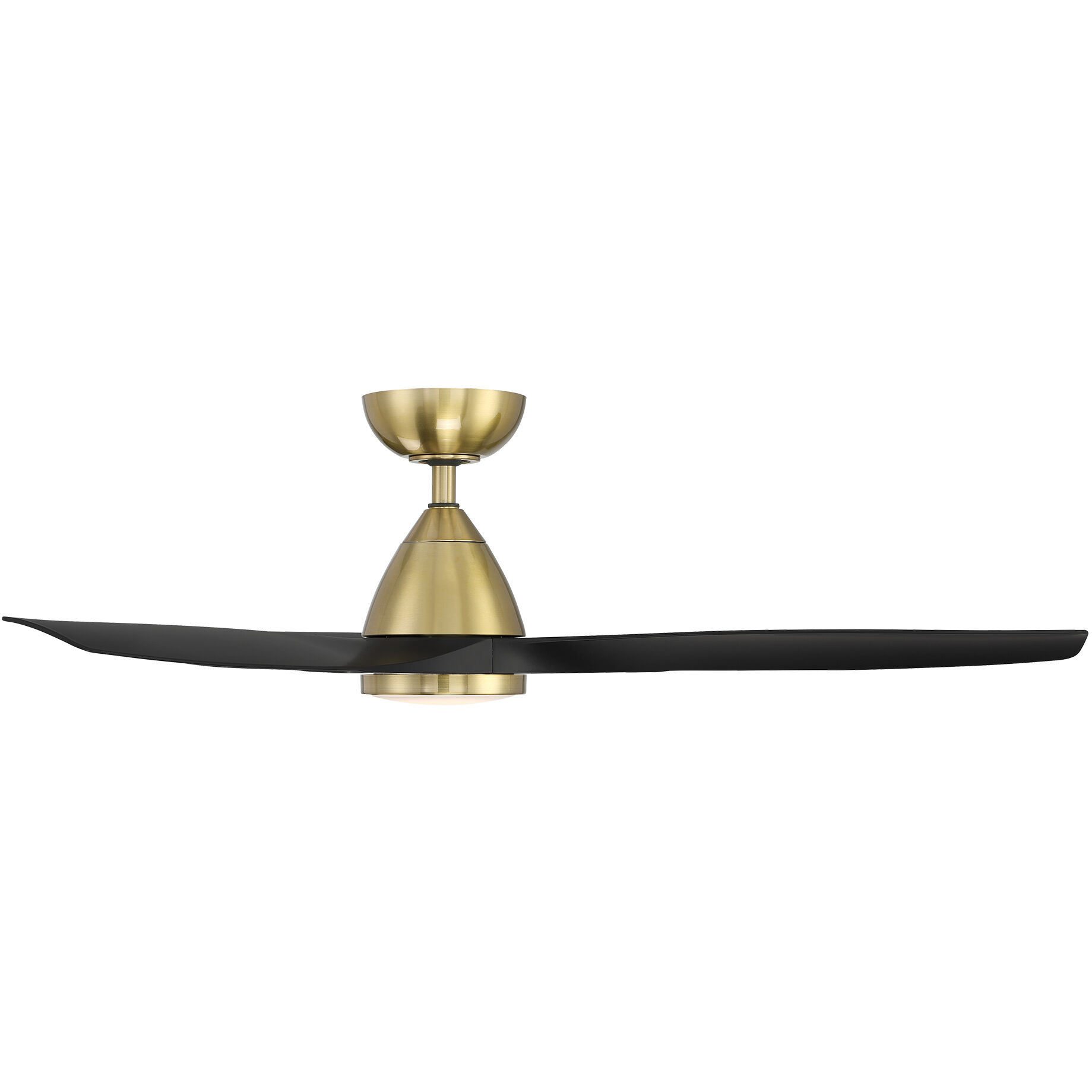 Skylark 54 inch Soft Brass and Matte Black with Matte Black Blades Downrod Ceiling Fan in Soft Brass Matte Black