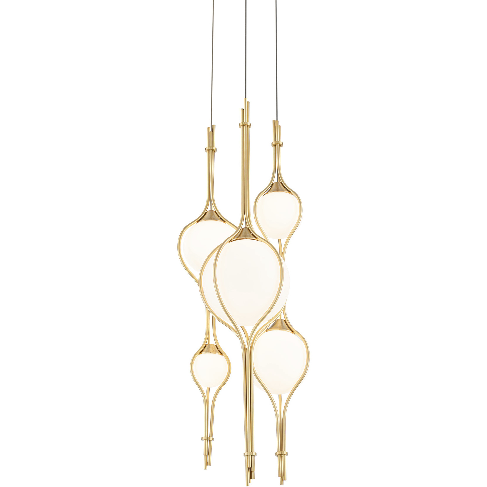 Skyla LED 12 inch Vintage Brass Multi-Light Pendant Ceiling Light