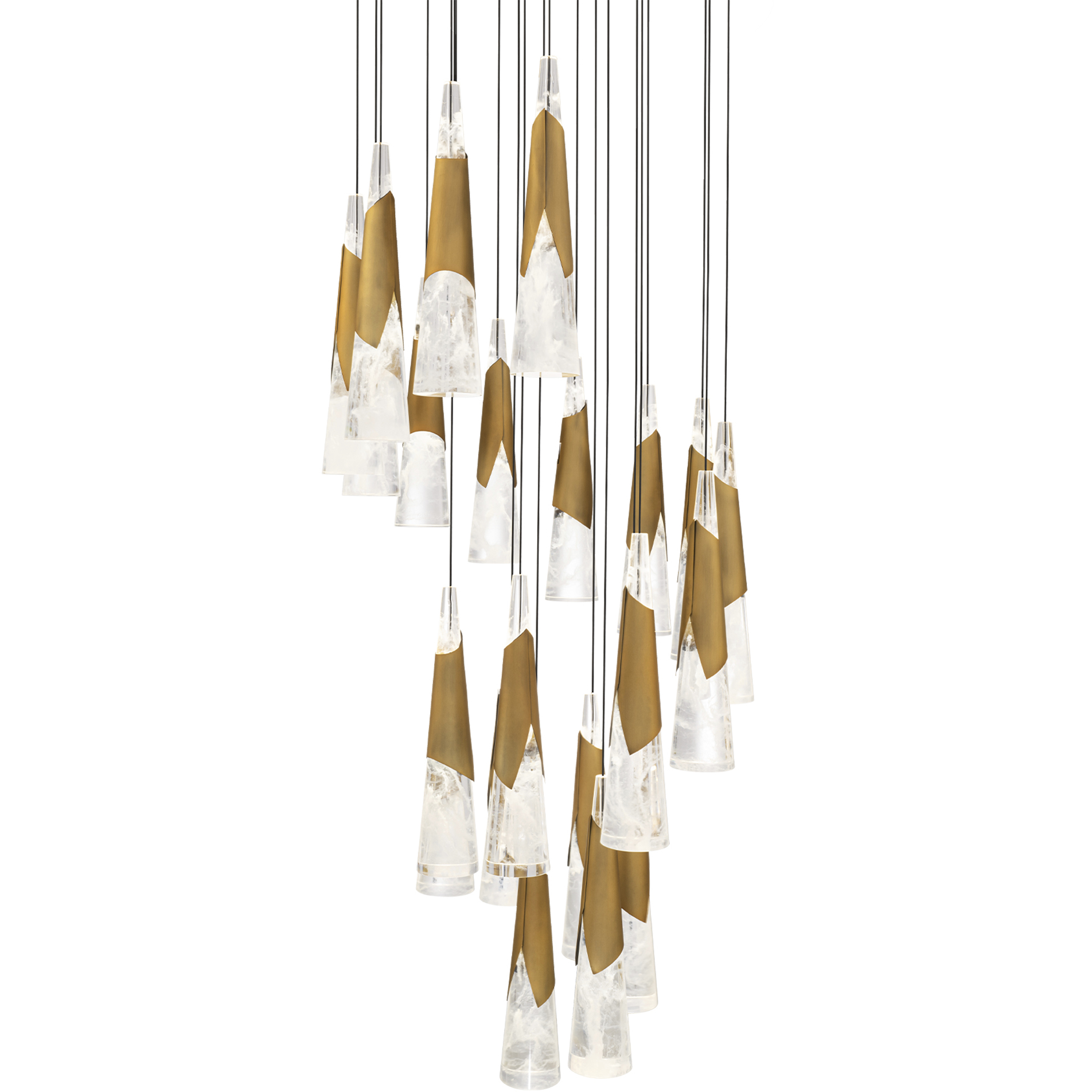Kilt 21 Light 26 inch Aged Brass Multi-Light Pendant Ceiling Light