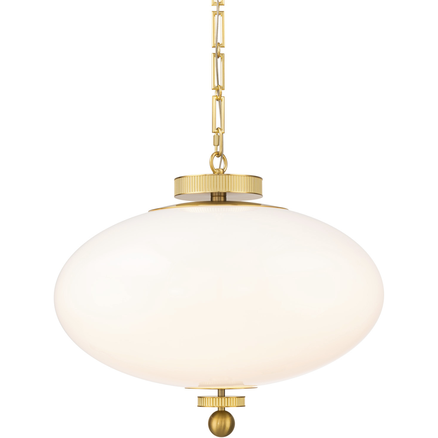 Glossey LED 22 inch Vintage Brass Pendant Ceiling Light
