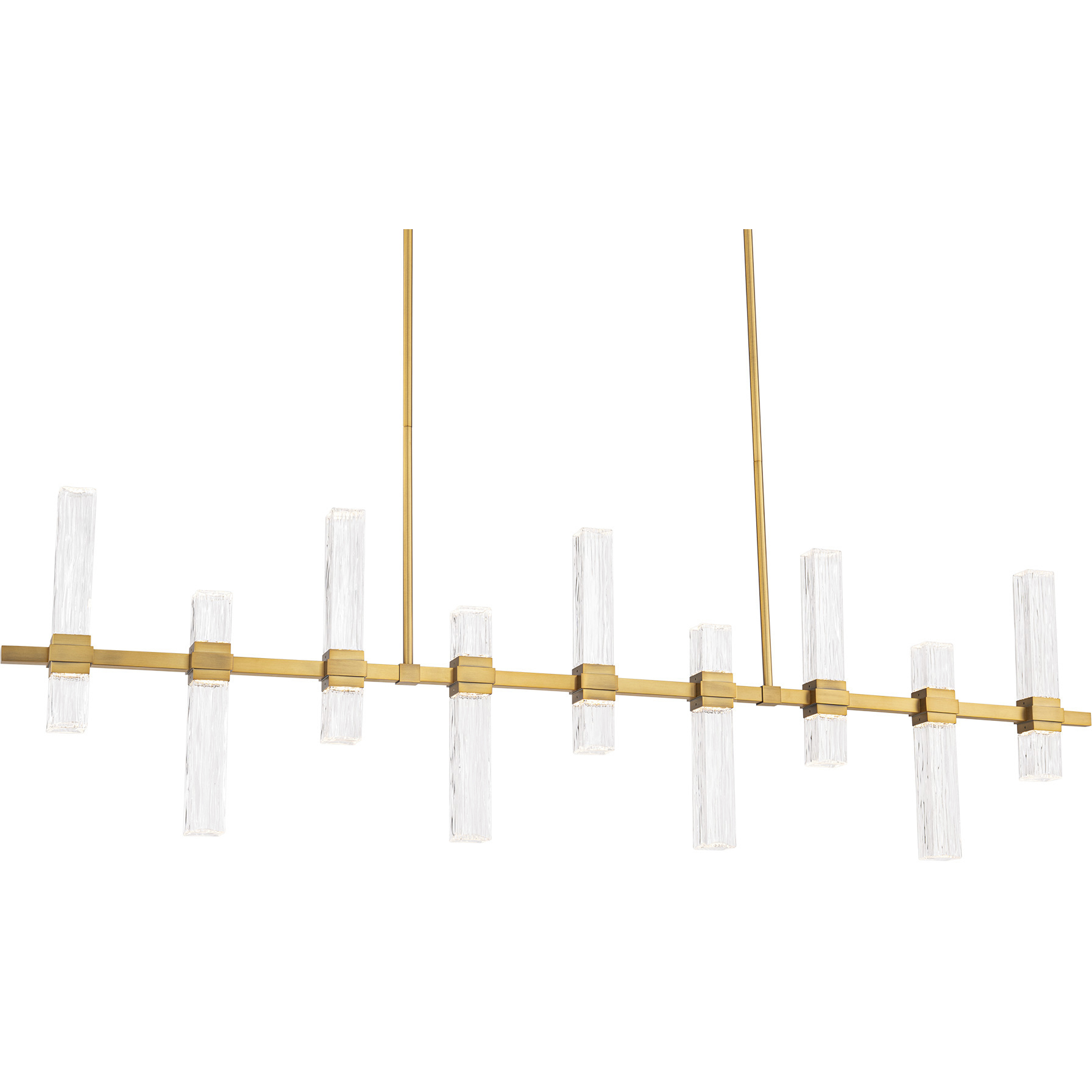Cinaplex LED 56.5 inch Aged Brass Linear Pendant Ceiling Light