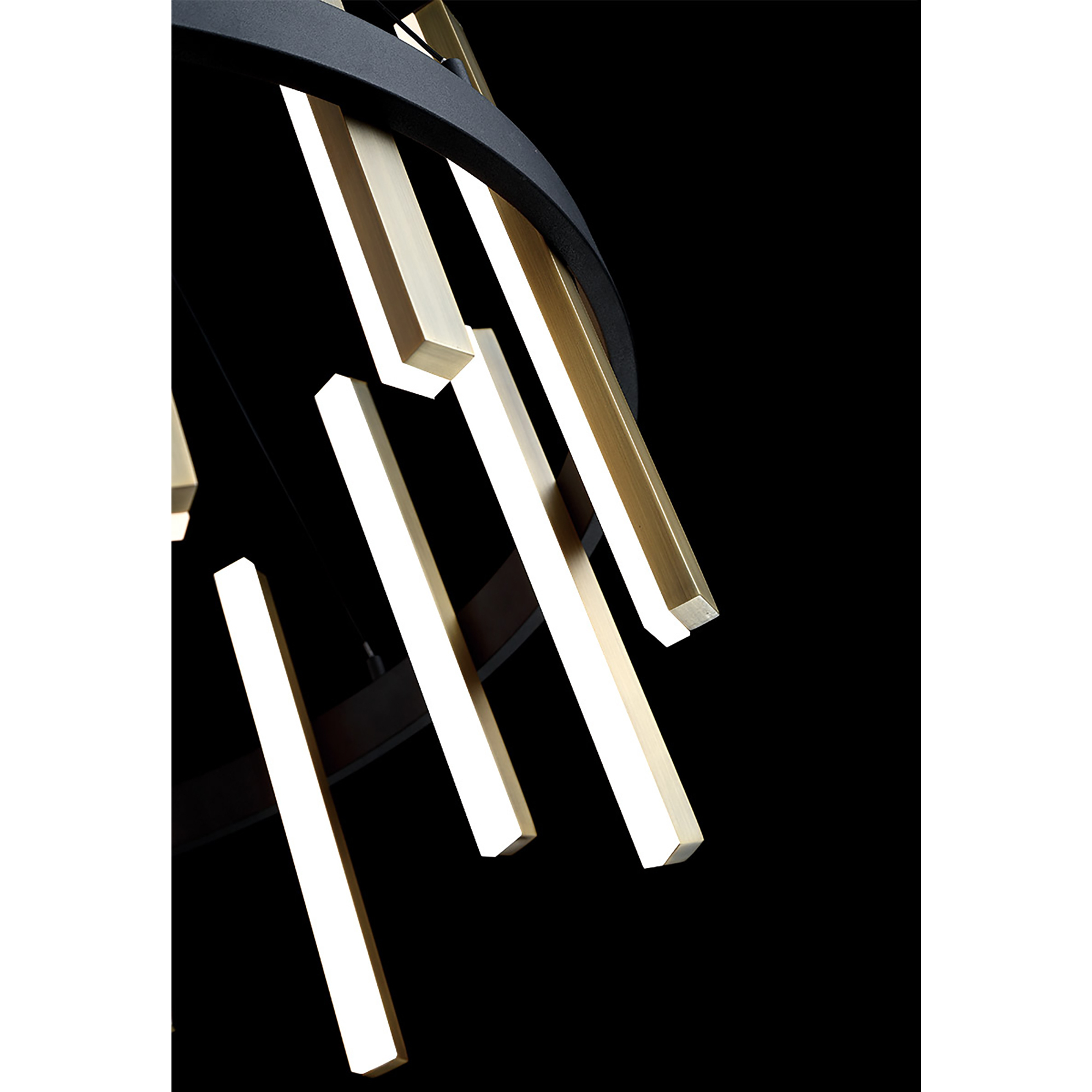 Harmonix LED 24 inch Black and Aged Brass Chandelier Ceiling Light in 24in.