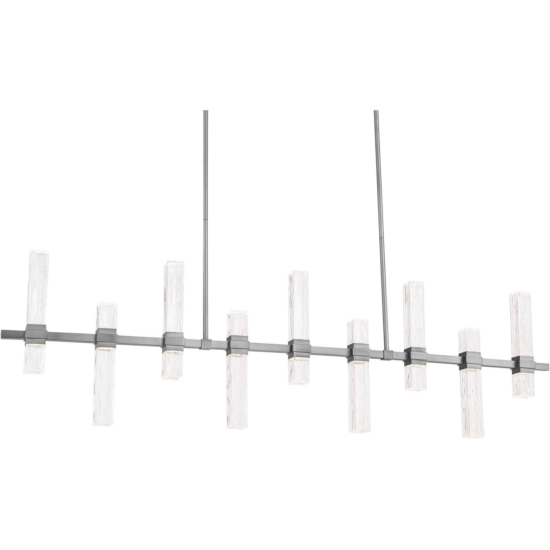 Cinaplex LED 56.5 inch Brushed Nickel Linear Pendant Ceiling Light