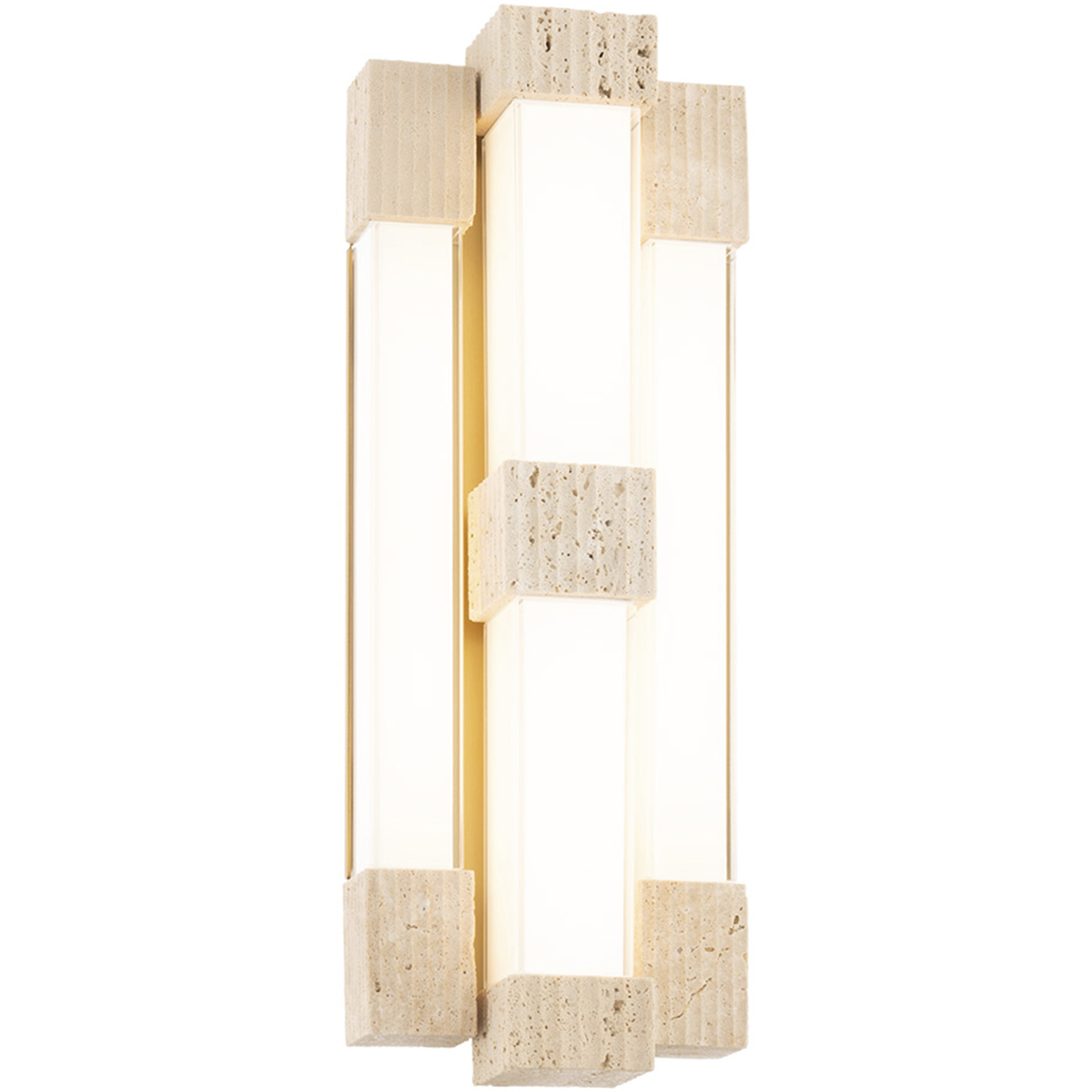 Conan LED 4 inch Beige Travertine and Aged Brass ADA Wall Sconce Wall Light