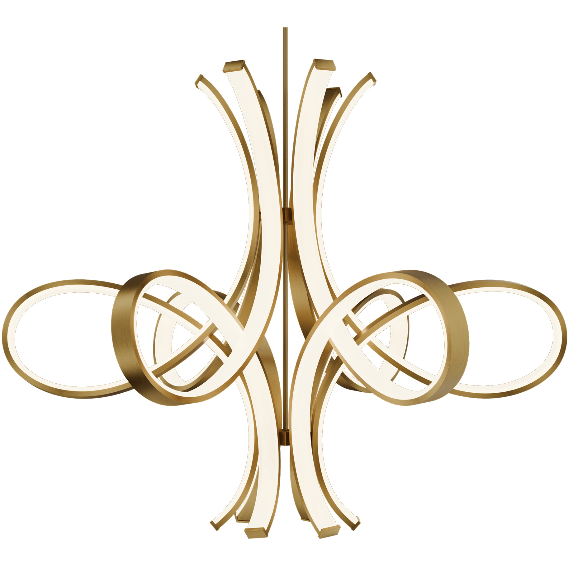 Fleur De Lis LED 56 inch Aged Brass Indoor Hanging Lighting Ceiling Light