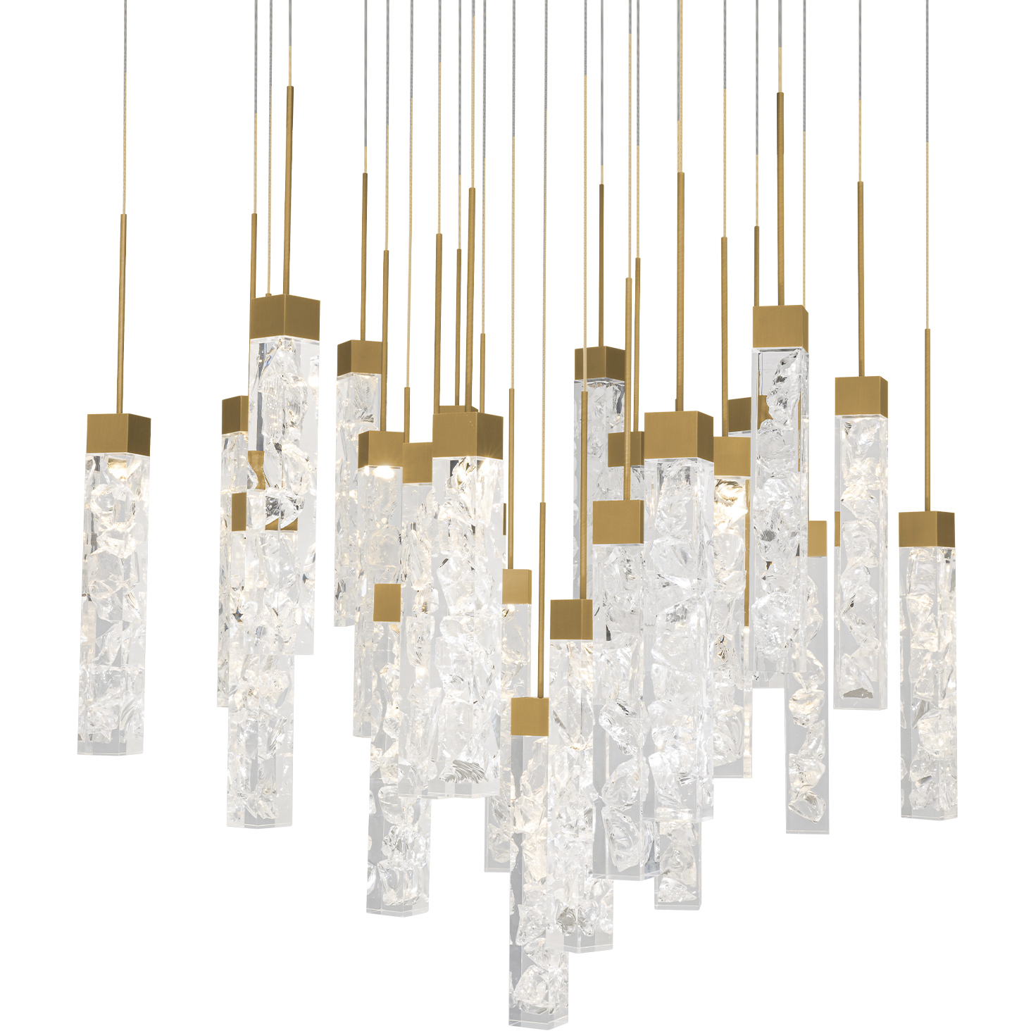Minx 25 Light 28 inch Aged Brass Multi-Light Pendant Ceiling Light