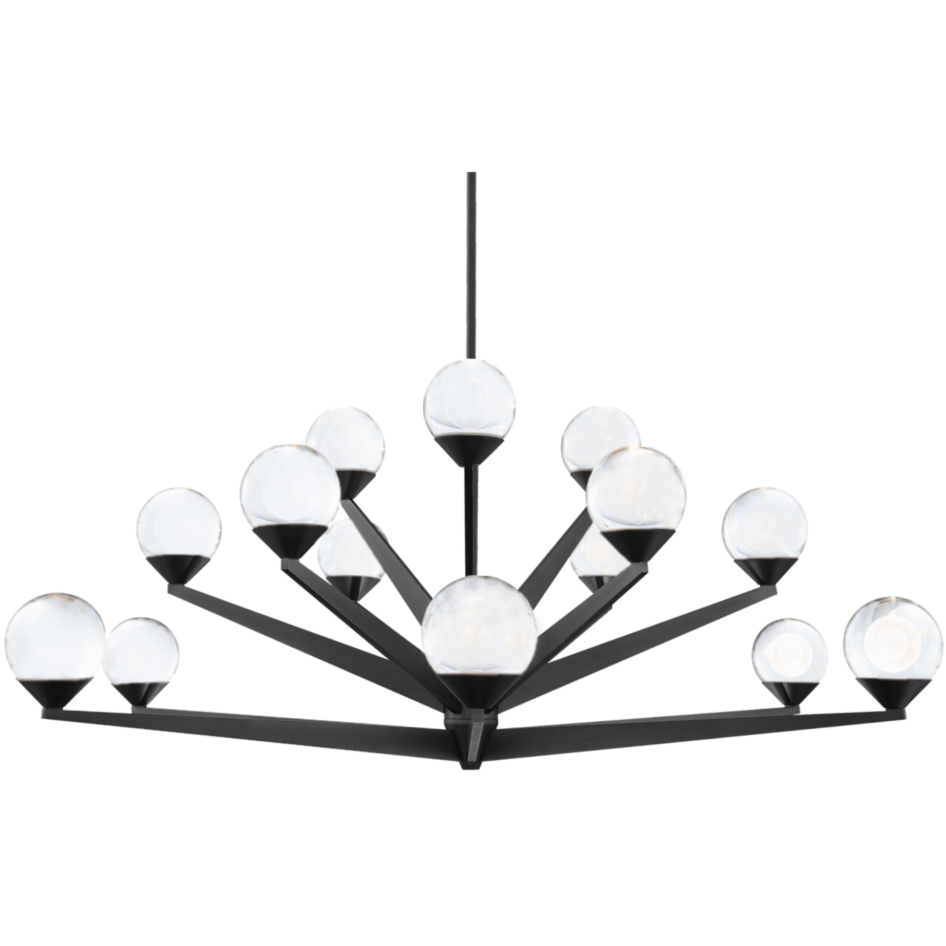 Double Bubble 15 Light 42 inch Black Chandelier Ceiling Light