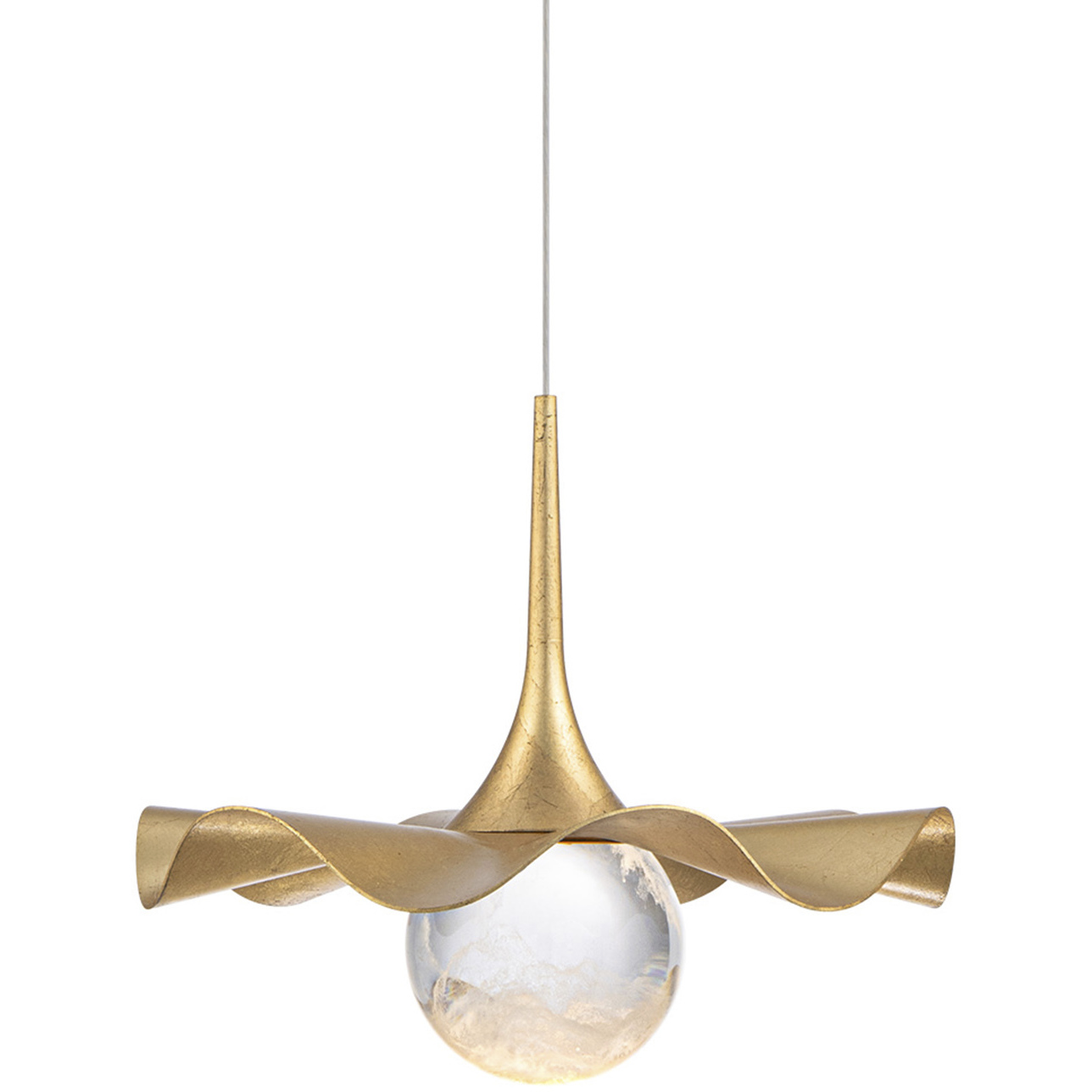 Brimm LED 9 inch Gold Leaf and Aged Brass Mini-Pendant Ceiling Light