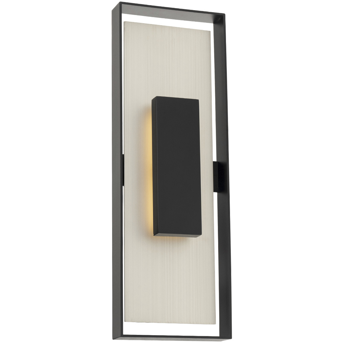 Boxie LED 22 inch Black with Brushed Nickel Outdoor Wall Light