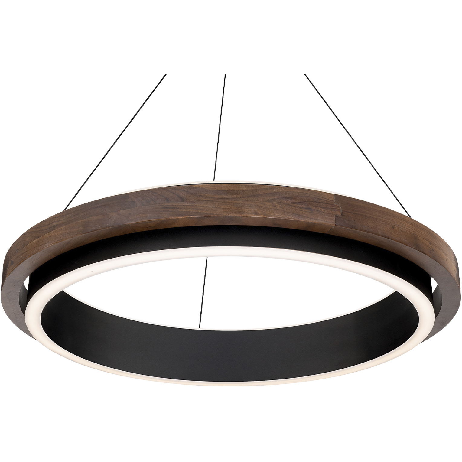 Delaney LED 29.5 inch Black and Dark Walnut Pendant Ceiling Light