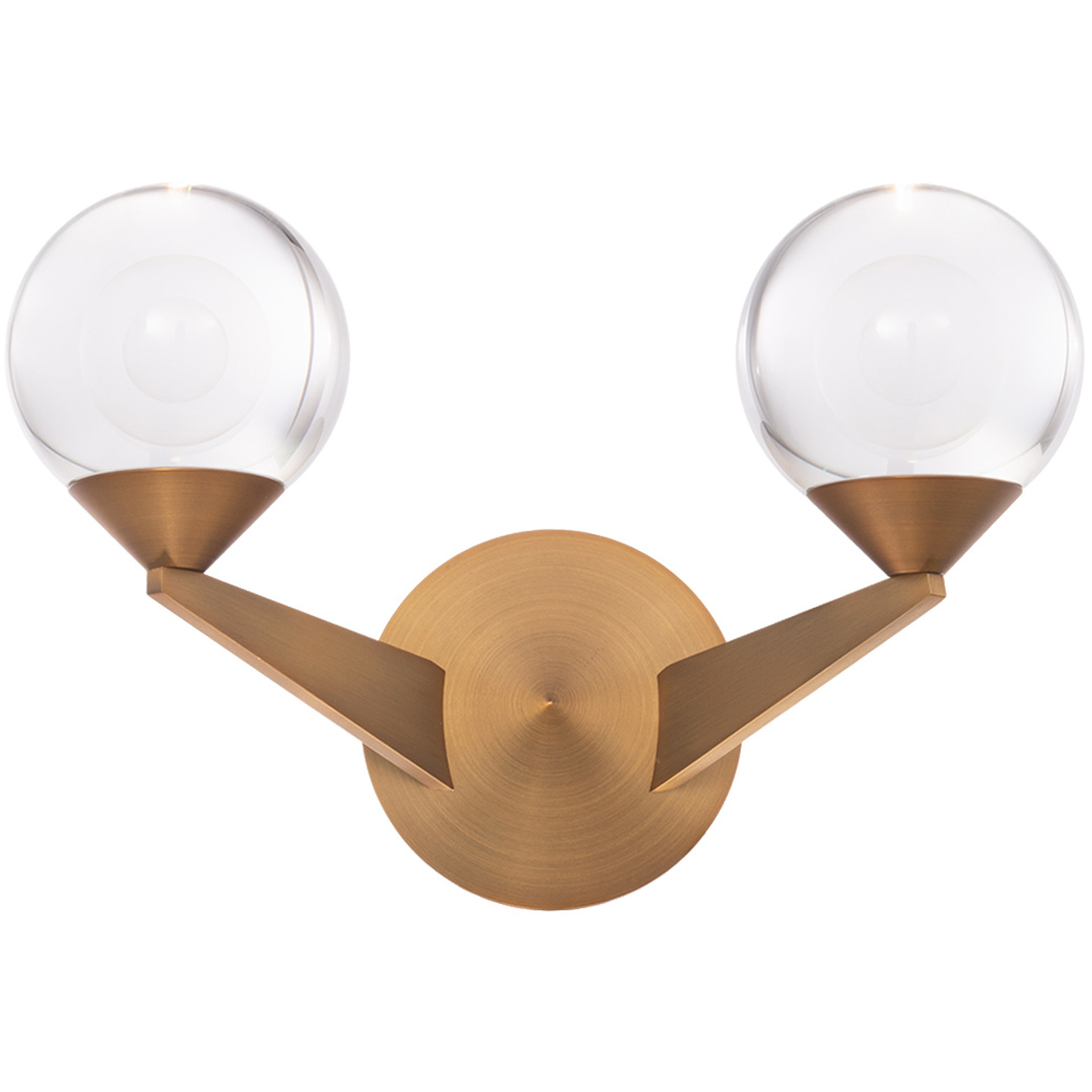Double Bubble 2 Light 6.5 inch Aged Brass Wall Sconce Wall Light in 15in.
