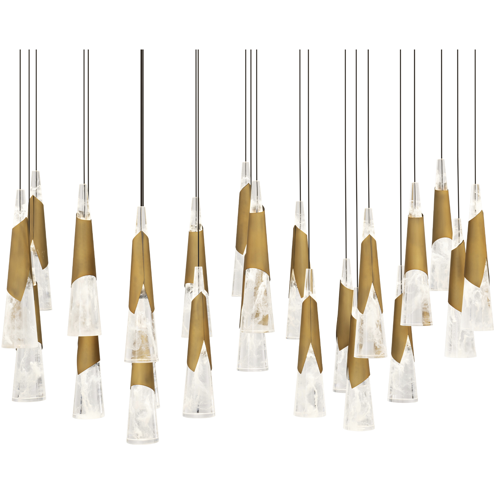 Kilt 23 Light 12 inch Aged Brass Multi-Light Pendant Ceiling Light