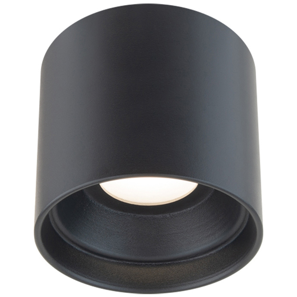 Squat 1 Light 5 inch Black Outdoor Flush Mount in 3000K