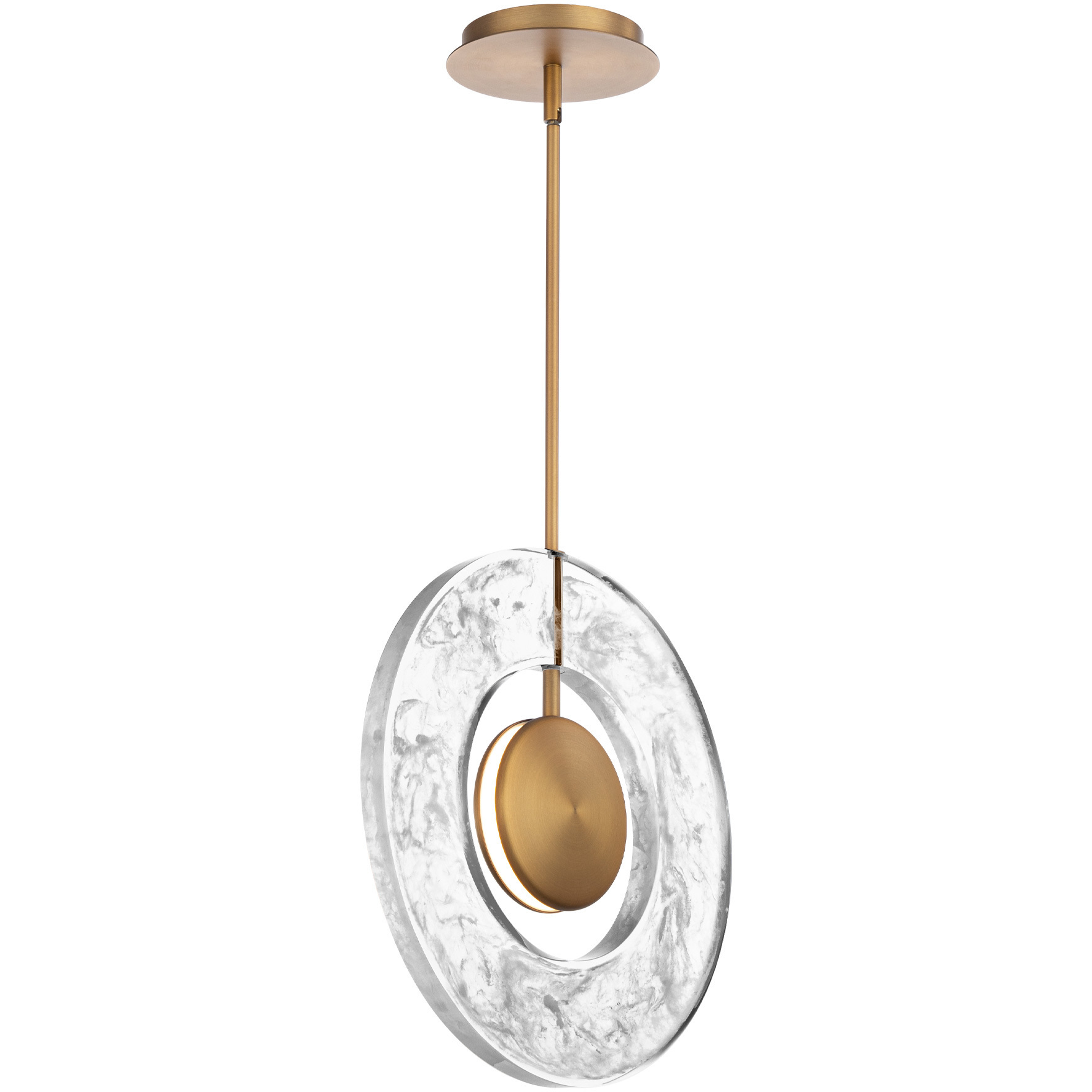 Cymbal LED 19 inch Aged Brass Pendant Ceiling Light