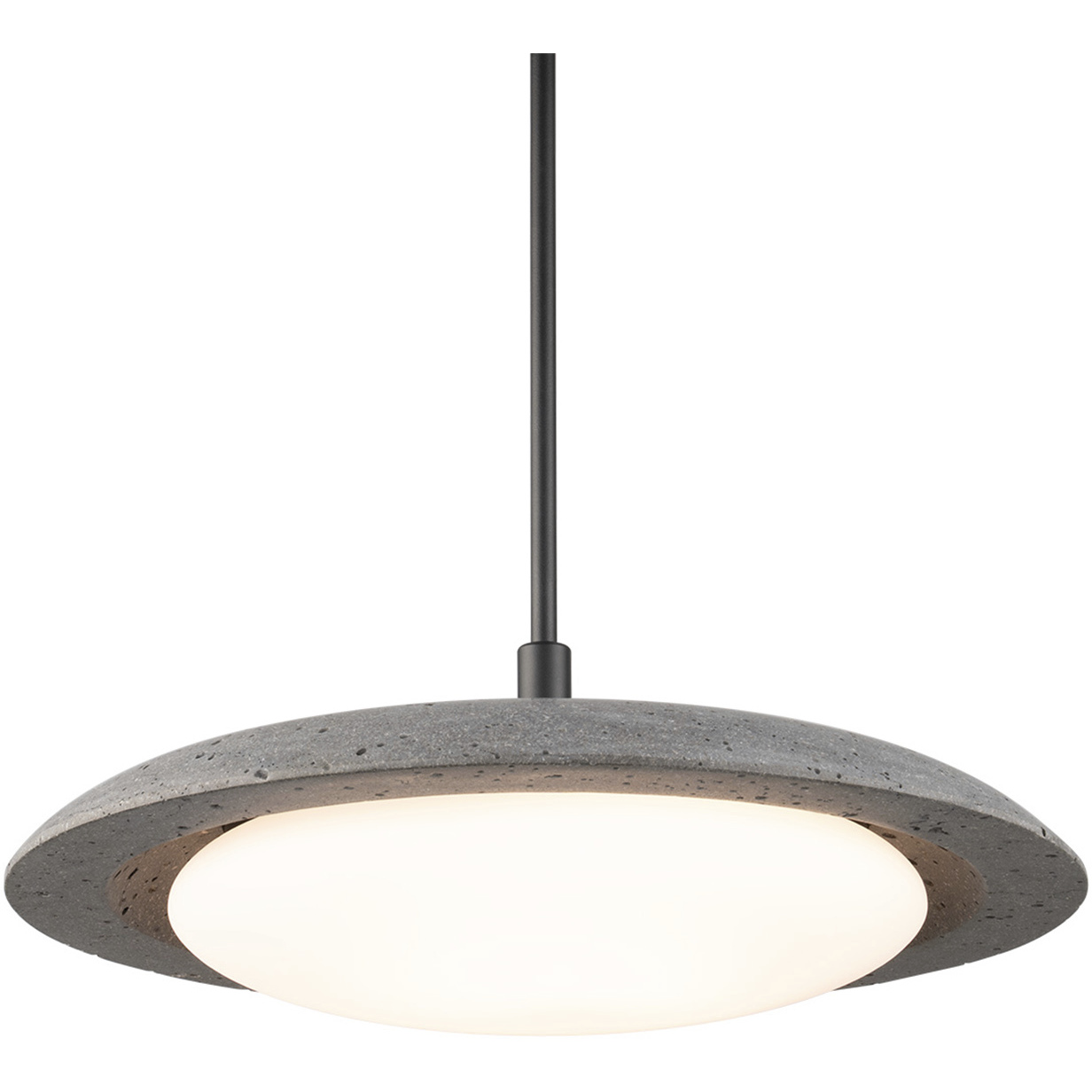 Saturno LED 19.75 inch Basalt Stone and Black Pendant Ceiling Light