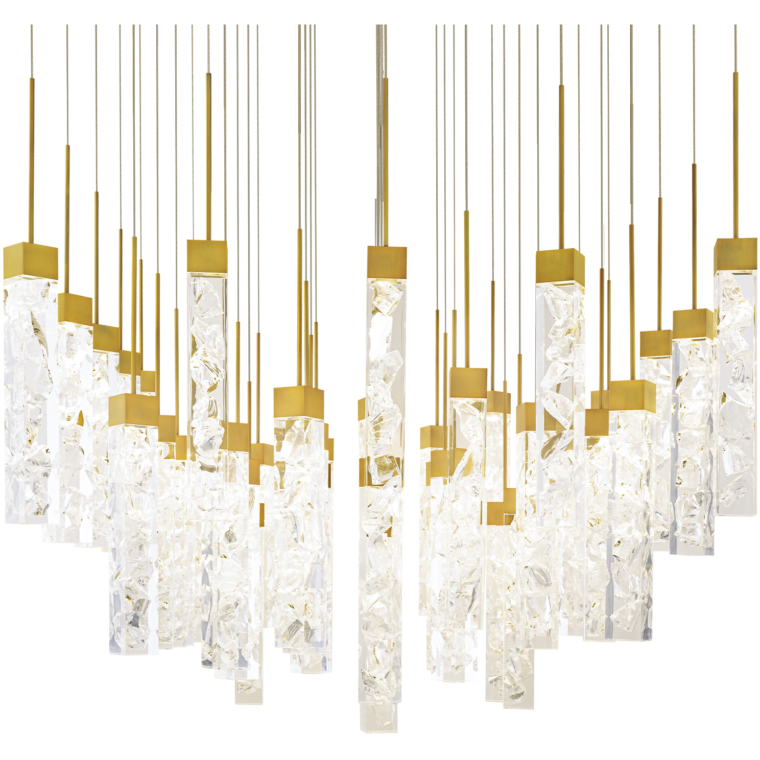Minx 41 Light 36 inch Aged Brass Multi-Light Pendant Ceiling Light
