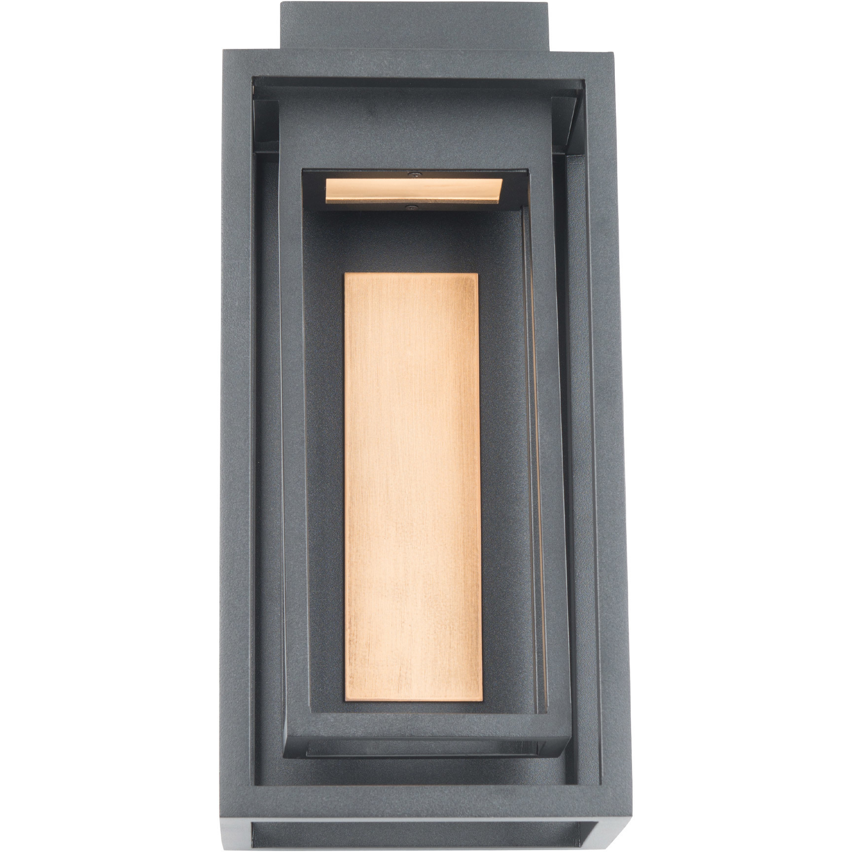 Dorne LED 14 inch Black and Aged Brass Outdoor Wall Light in 14in.
