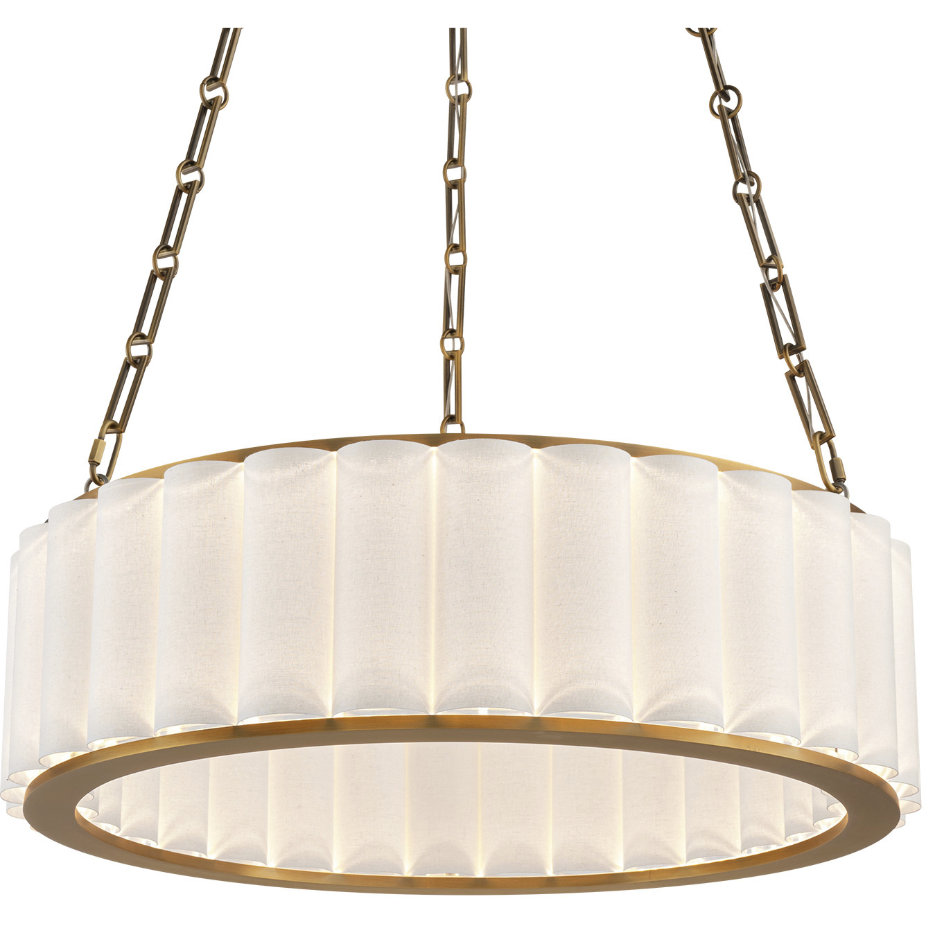 Poplin LED 26.75 inch Aged Brass Pendant Ceiling Light