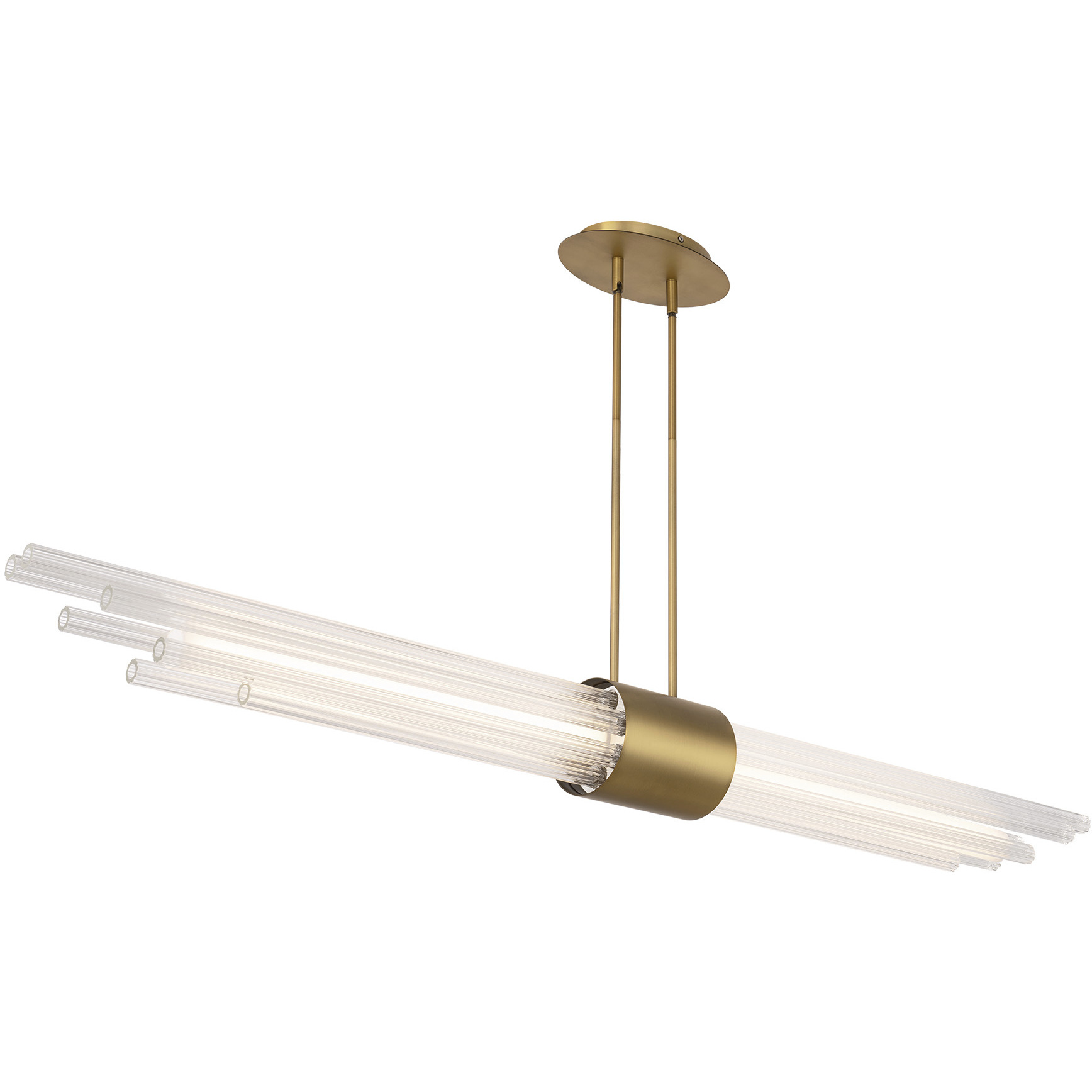 Luzerne 1 Light 56 inch Aged Brass Linear Pendant Ceiling Light
