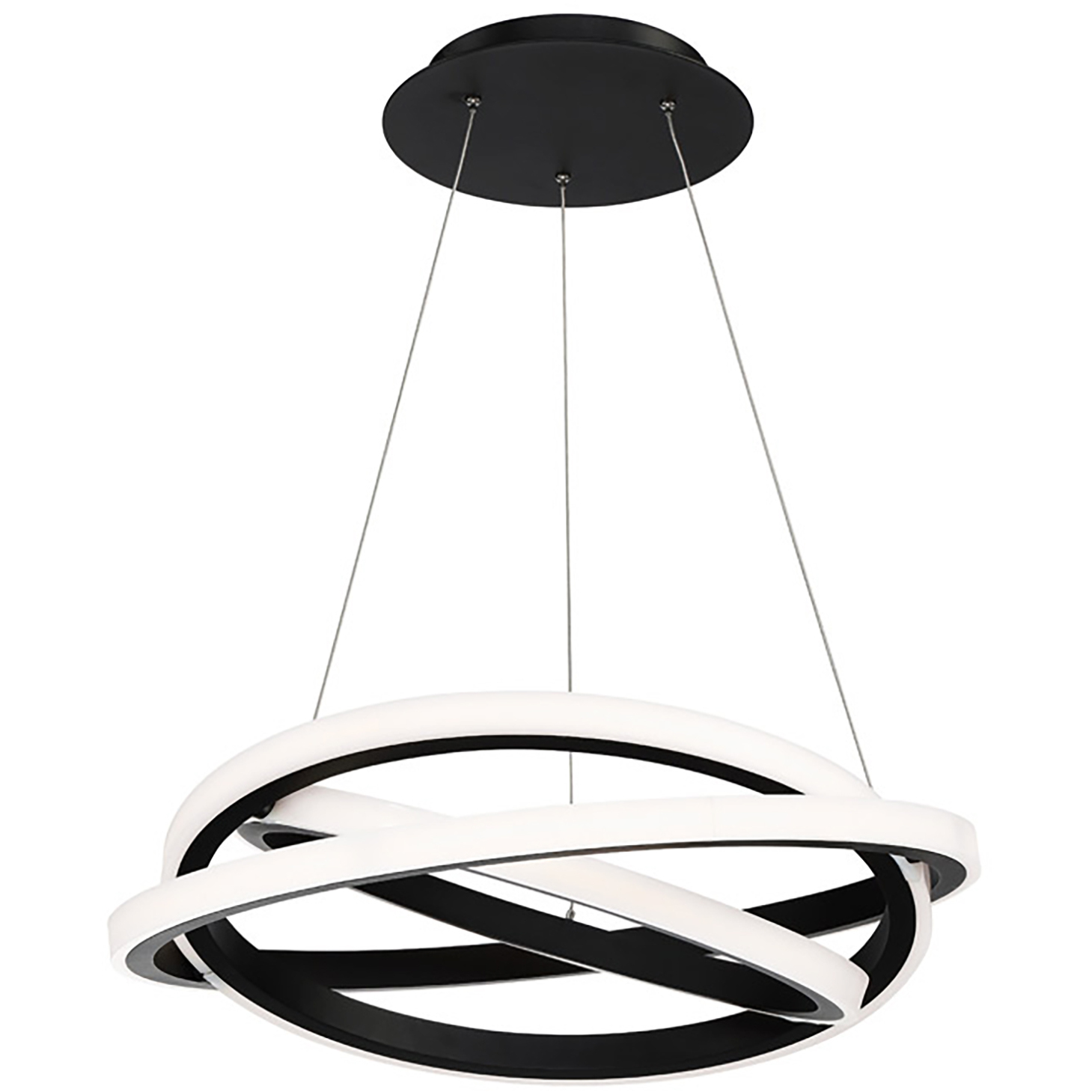 Veloce LED 26 inch Black Chandelier Ceiling Light in 26in.