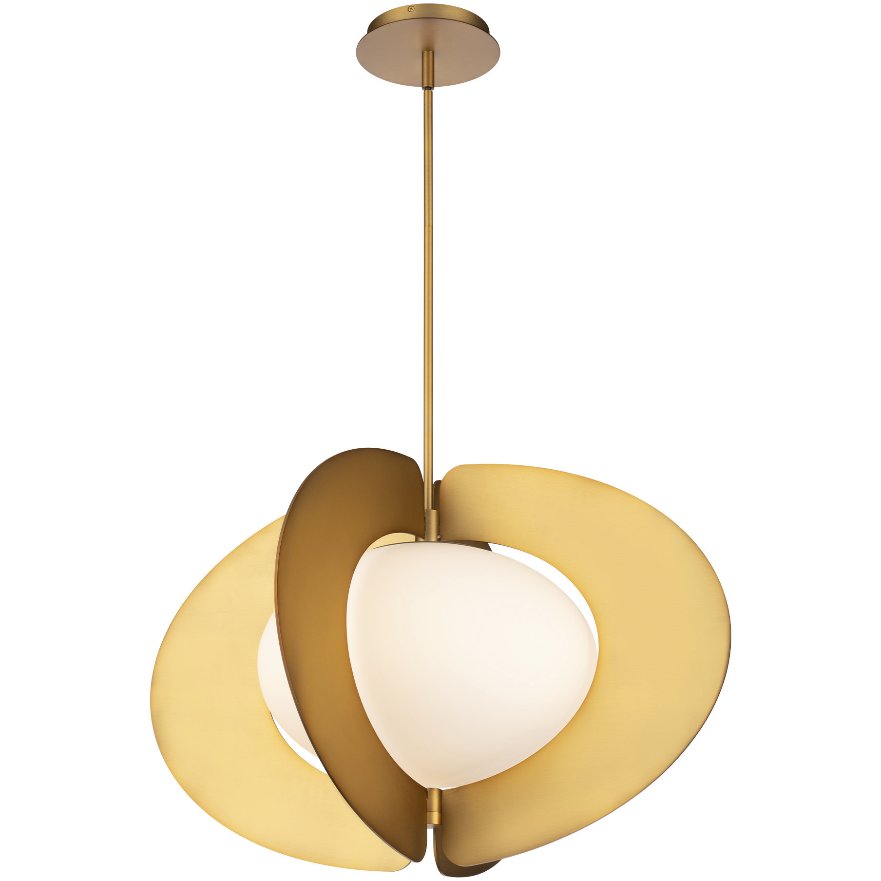 Echelon 1 Light 24 inch Aged Brass Pendant Ceiling Light