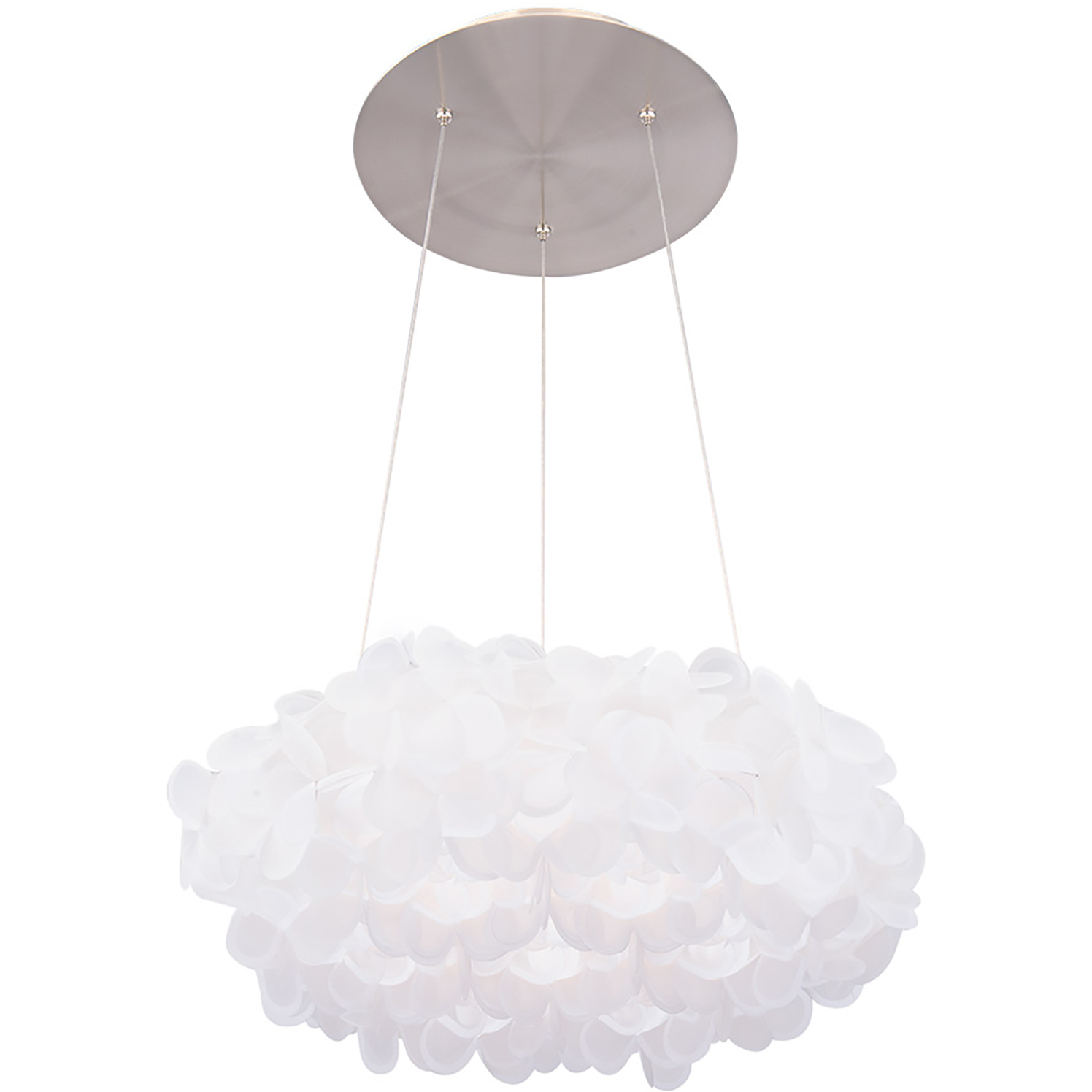 Fluffy LED 22.06 inch Brushed Nickel Pendant Ceiling Light in 22in