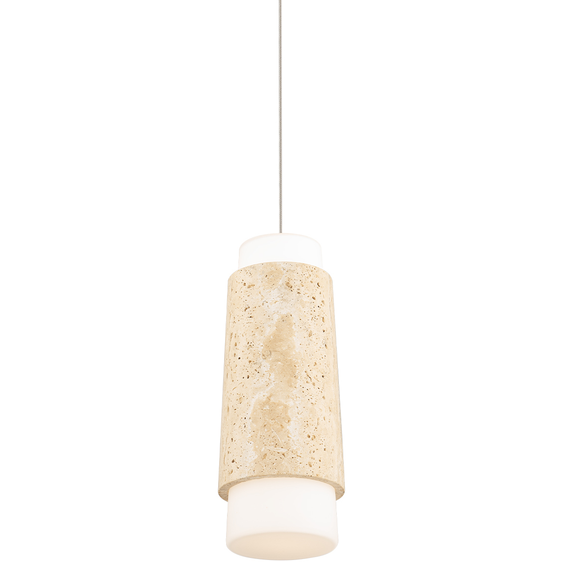 Chauncey LED 5.13 inch Beige Travertine and Aged Brass Mini-Pendant Ceiling Light in 2700K