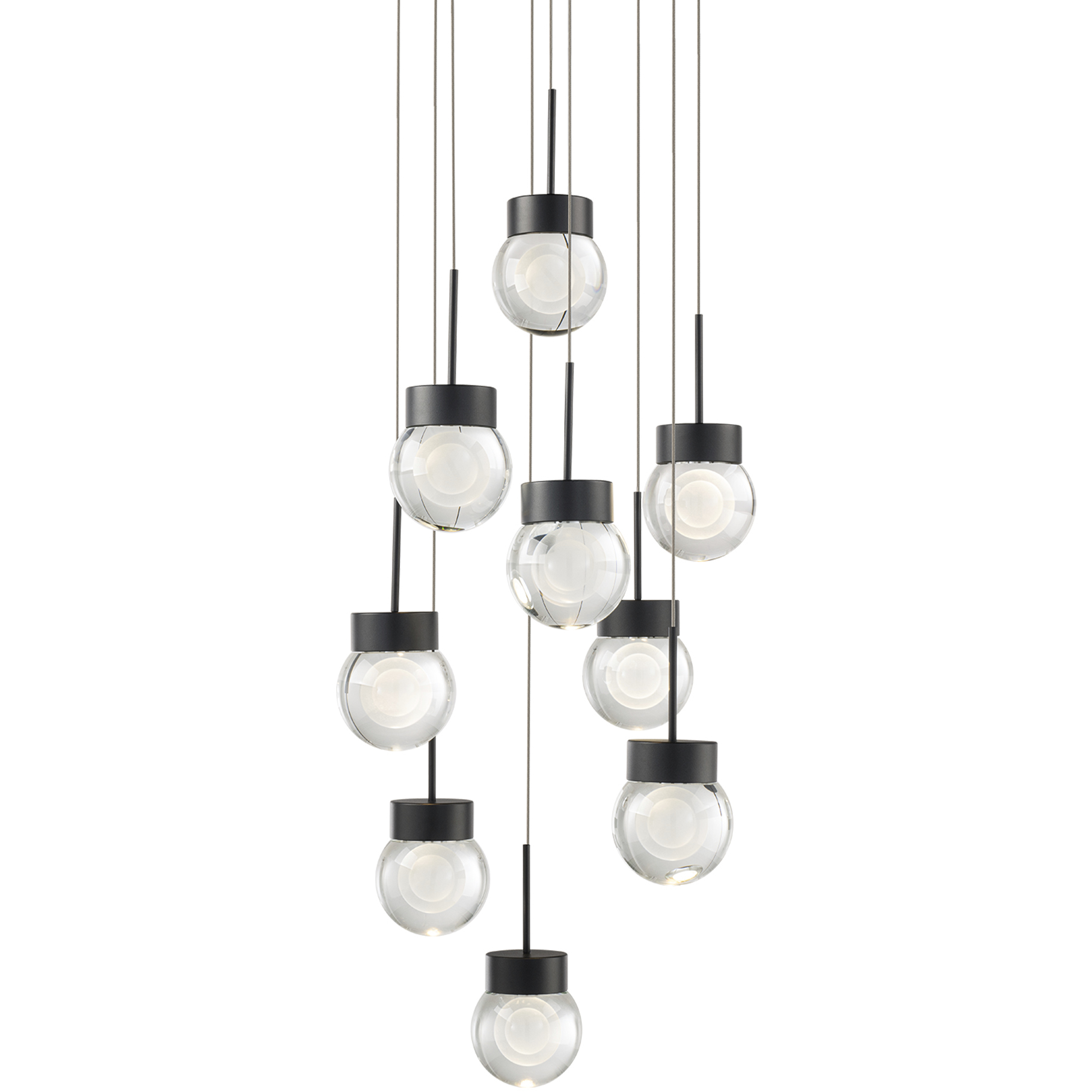 Double Bubble 9 Light 17 inch Black Multi-Light Pendant Ceiling Light
