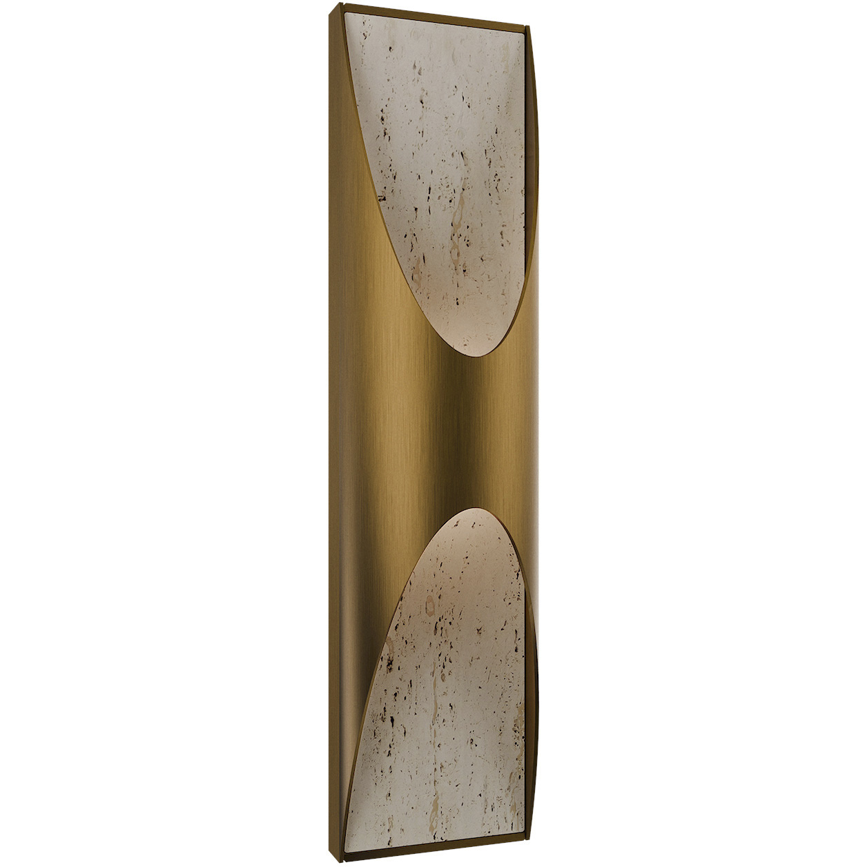 Kastlerock LED 4 inch Beige Travertine and Aged Brass ADA Wall Sconce Wall Light