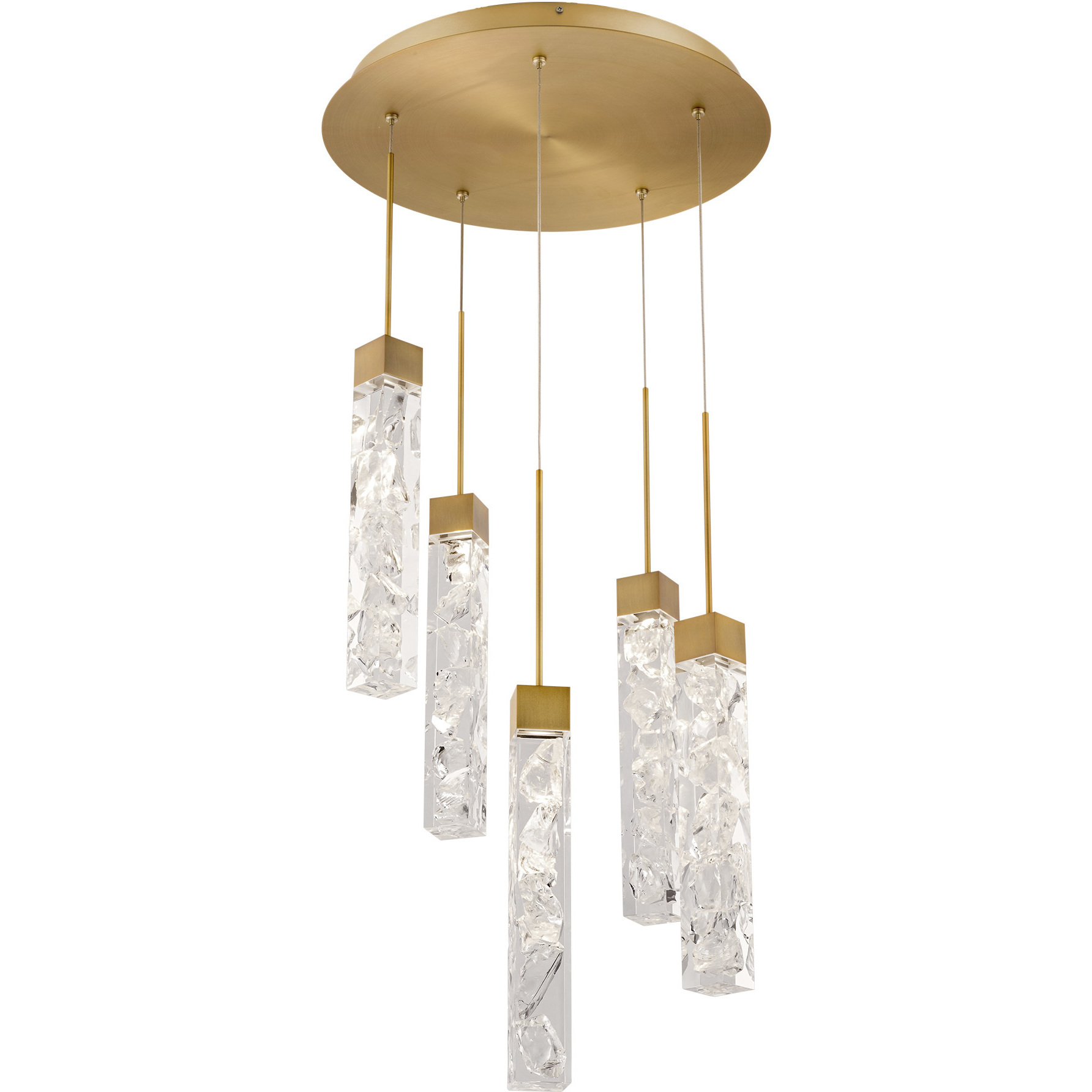 Modern Forms PD 78005R AB Minx 5 Light 17 inch Aged Brass Multi Light Pendant Ceiling Light