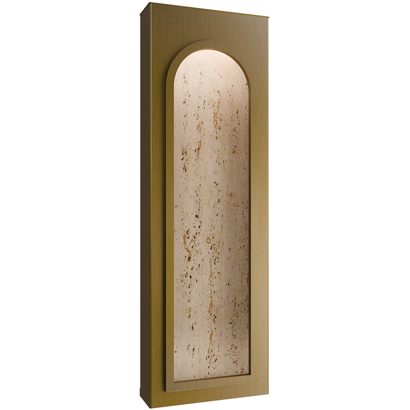 Cadey LED 2.88 inch Beige Travertine and Aged Brass ADA Wall Sconce Wall Light