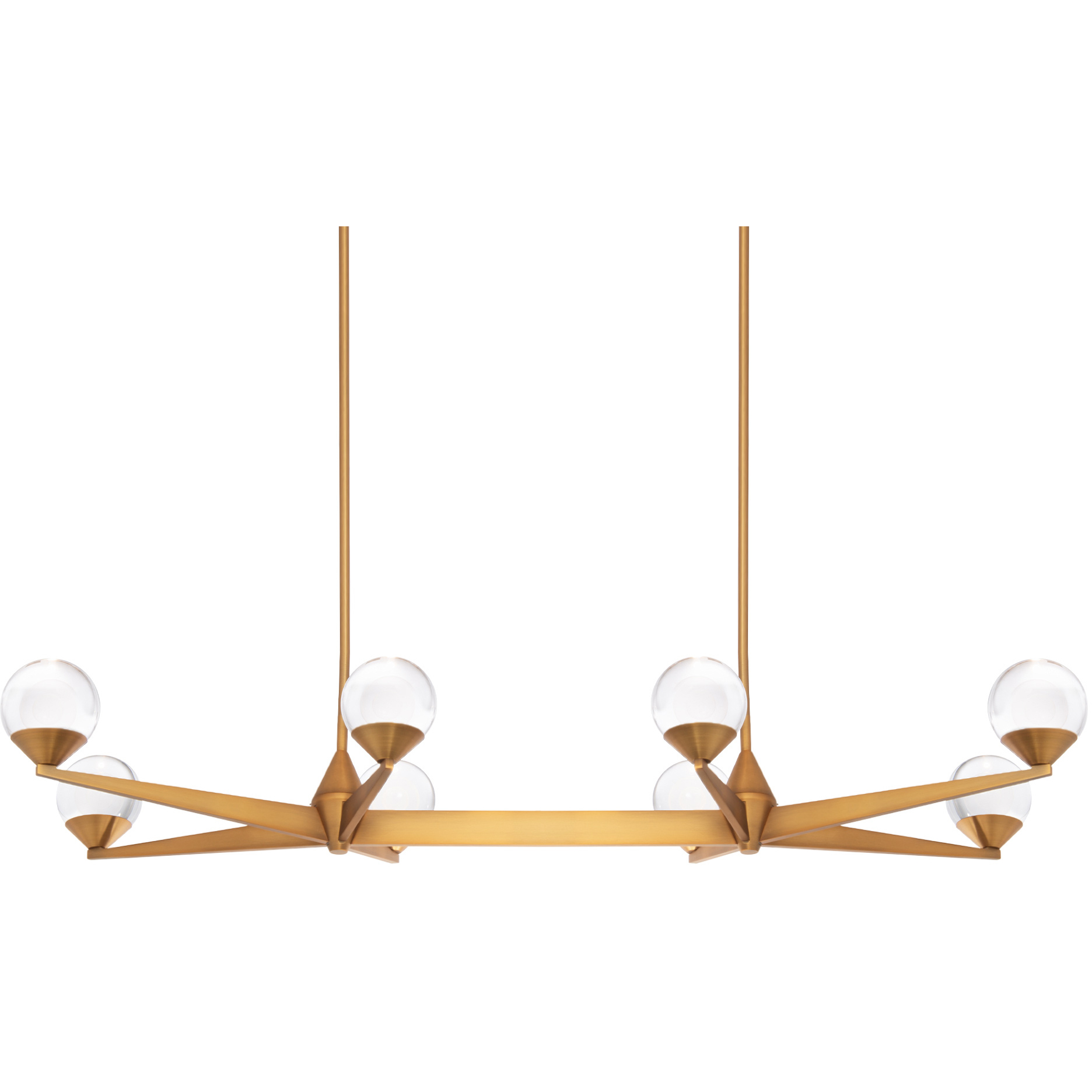 Double Bubble 8 Light 43.88 inch Aged Brass Linear Chandelier Ceiling Light