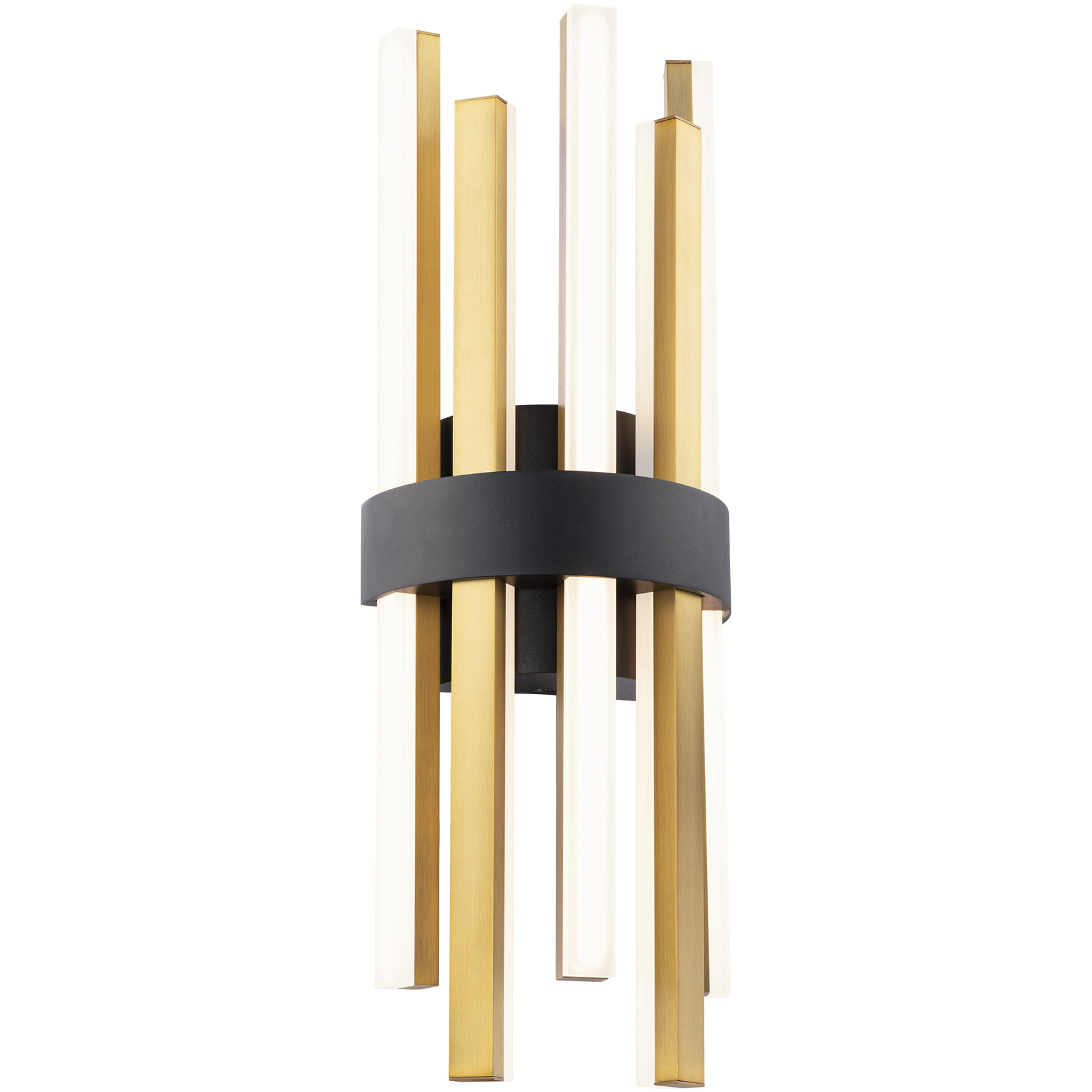 Harmonix LED 7.13 inch Black and Aged Brass Bath Vanity & Wall Light