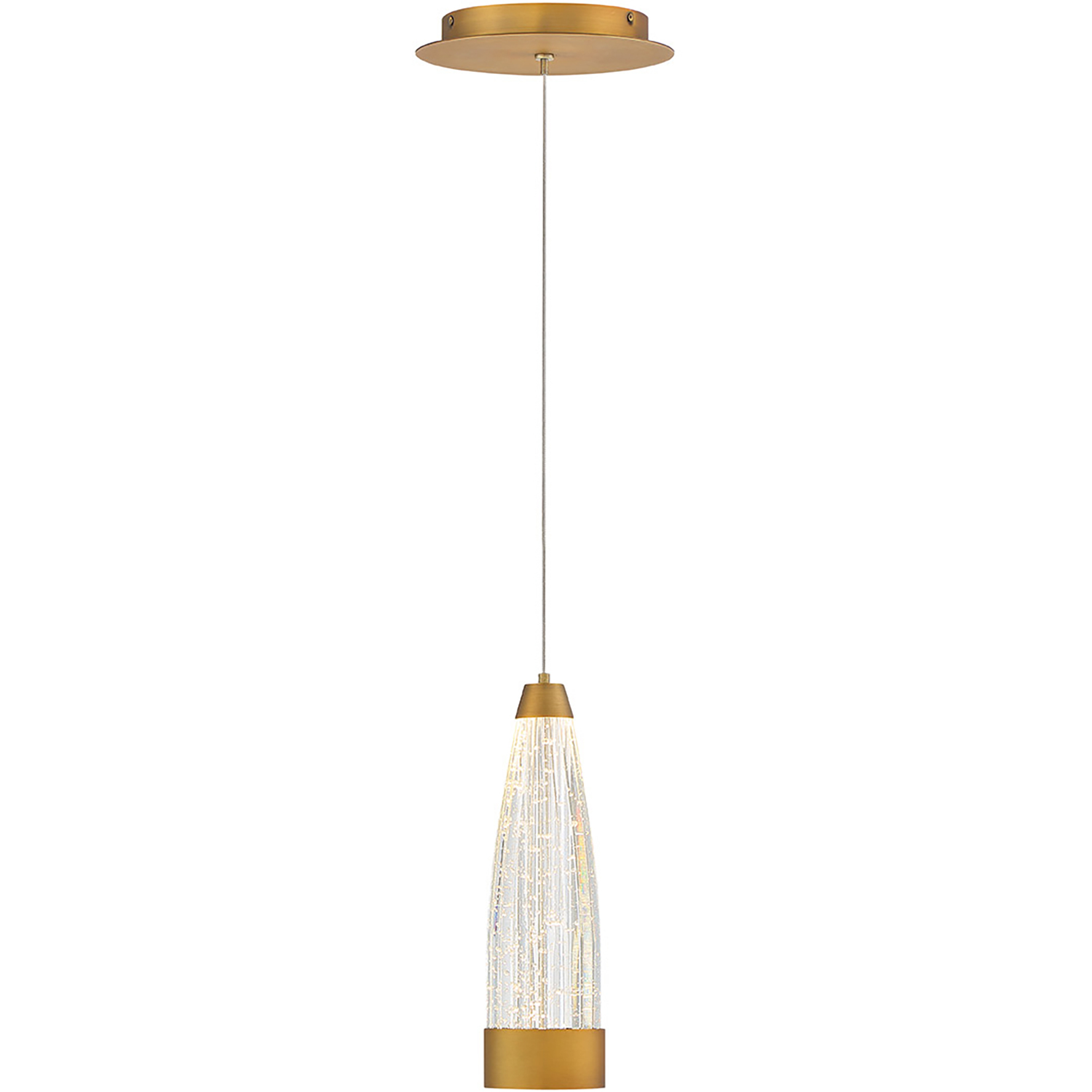 Mystic LED 3.75 inch Aged Brass Pendant Ceiling Light in false