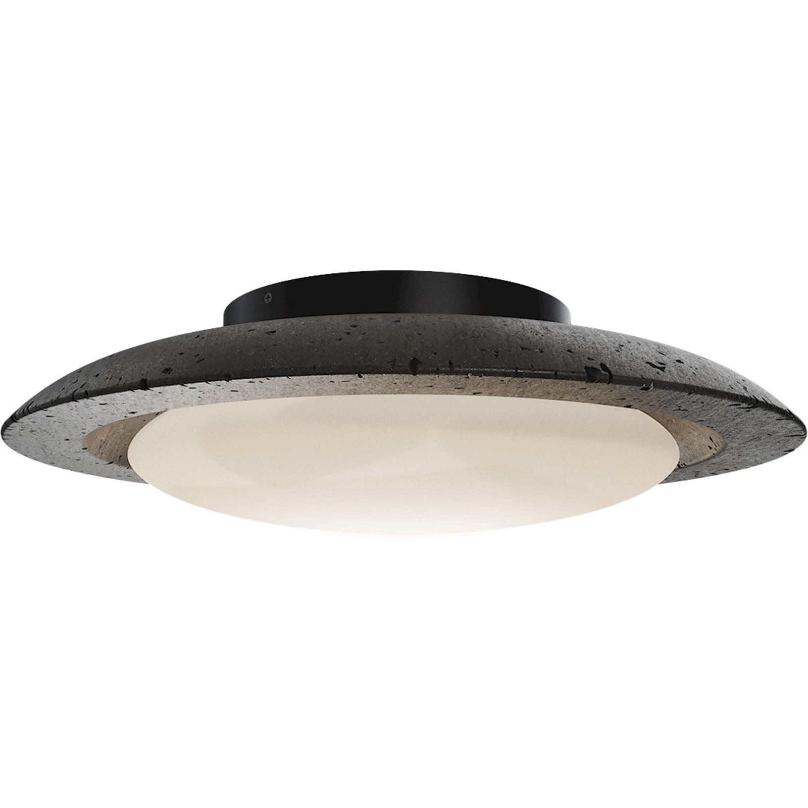 Saturno LED 19.75 inch Basalt Stone and Black Flush Mount Ceiling Light