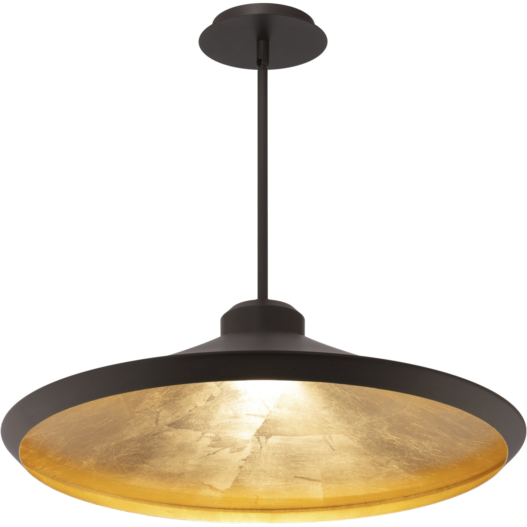 Alfa LED 23.75 inch Bronze and Gold Leaf Pendant Ceiling Light