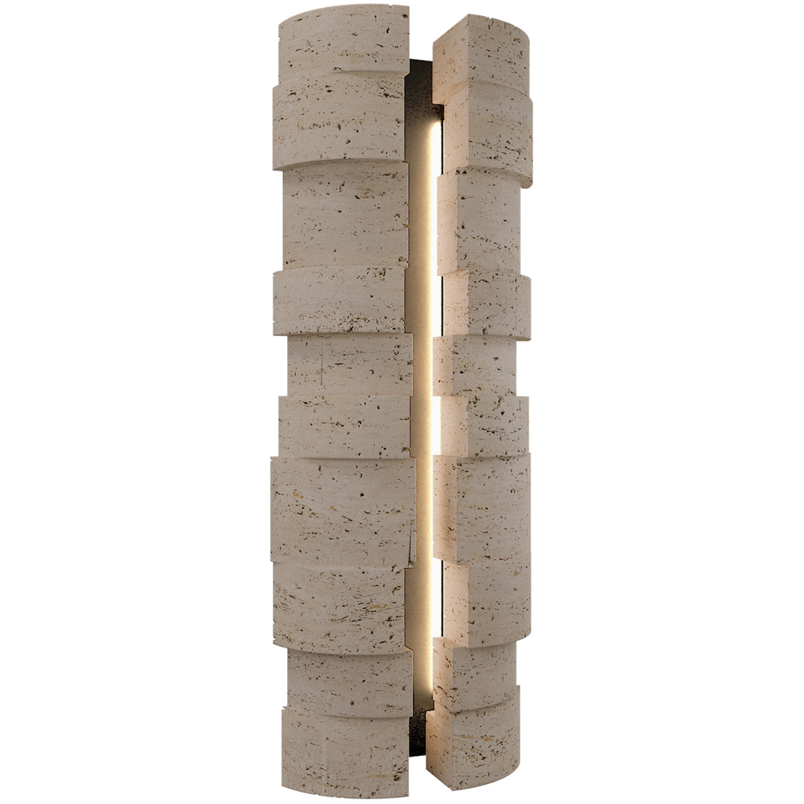 Formation LED 24 inch Beige Travertine and Black Outdoor Wall Light