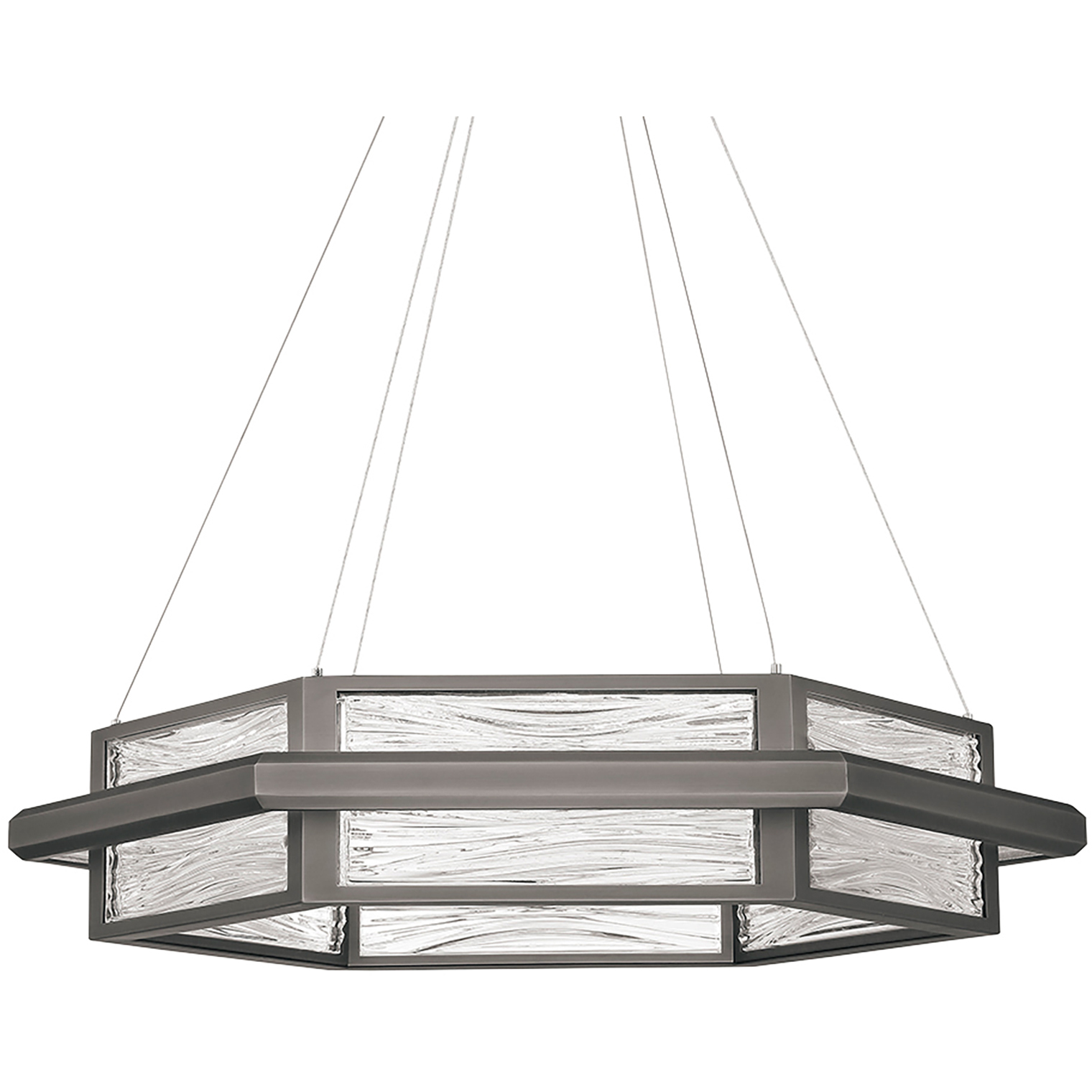 Atlantis LED 24.25 inch Antique Nickel Chandelier Ceiling Light in 28in.