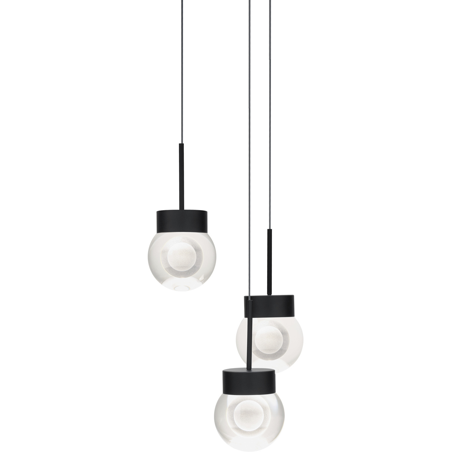 Modern Forms PD-82003R-BK Double Bubble 3 Light 12 inch Black