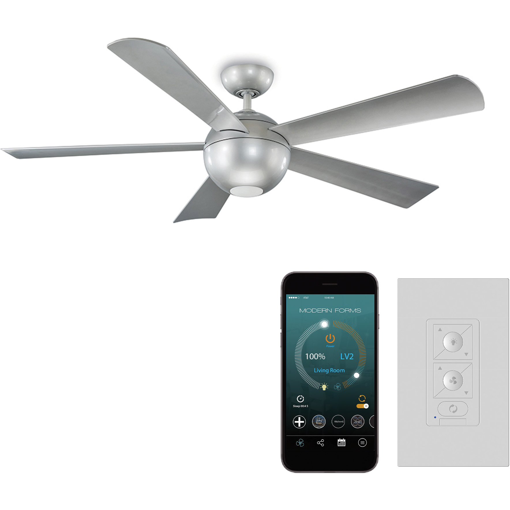 Modern Forms FR-W1816-62L-35-AS Orb 62 inch Automotive Silver Ceiling ...