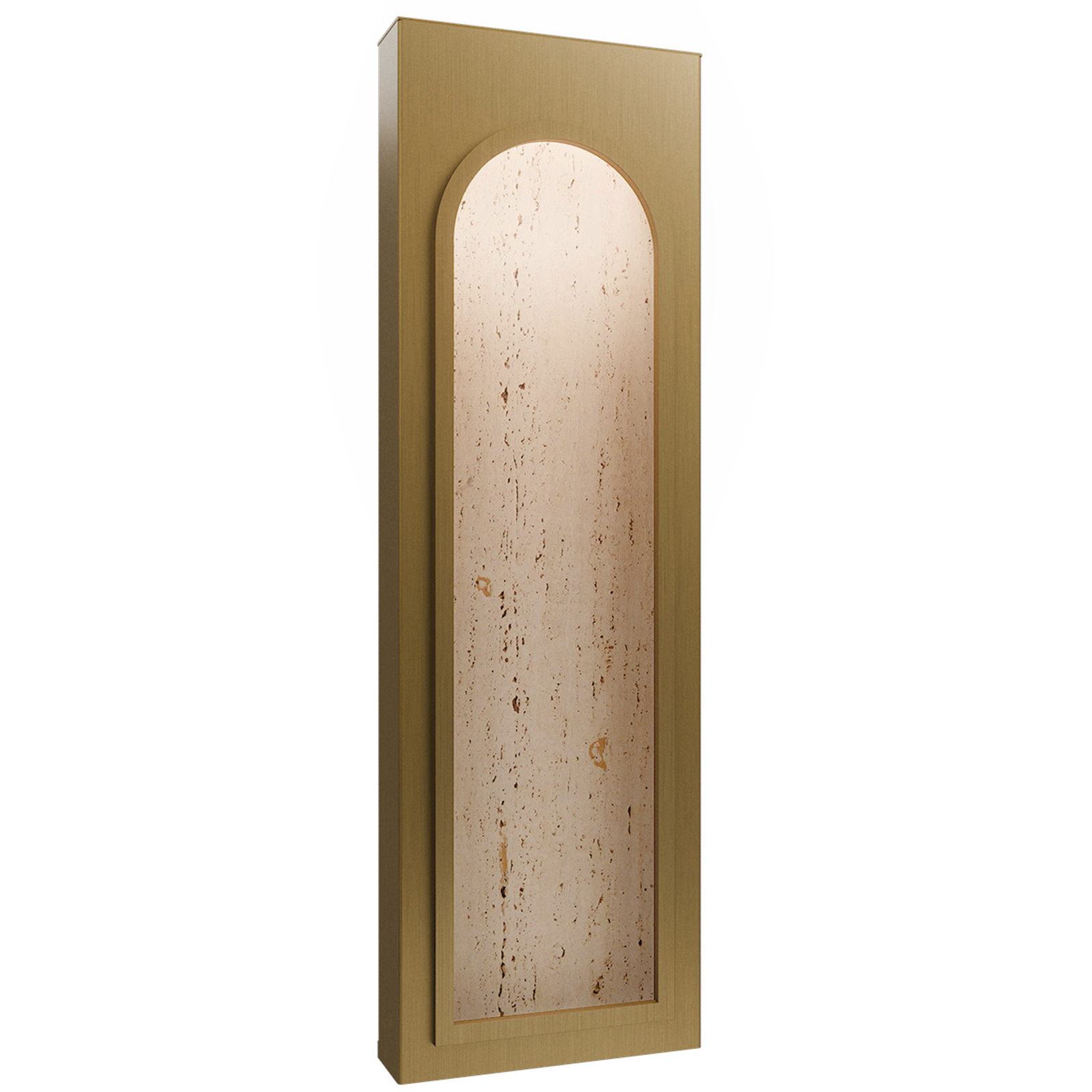 Cadey LED 2.88 inch Beige Travertine and Aged Brass ADA Wall Sconce Wall Light